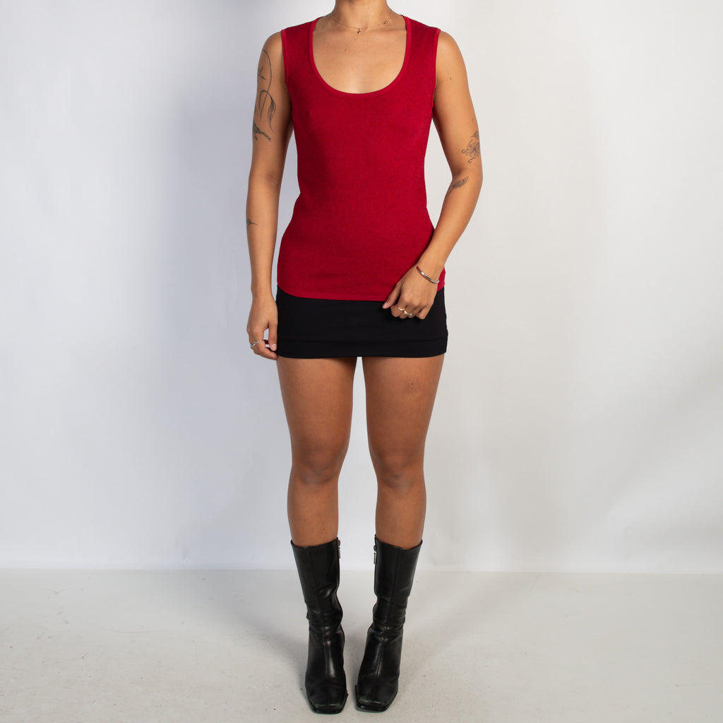 RED KNIT TANK TOP
