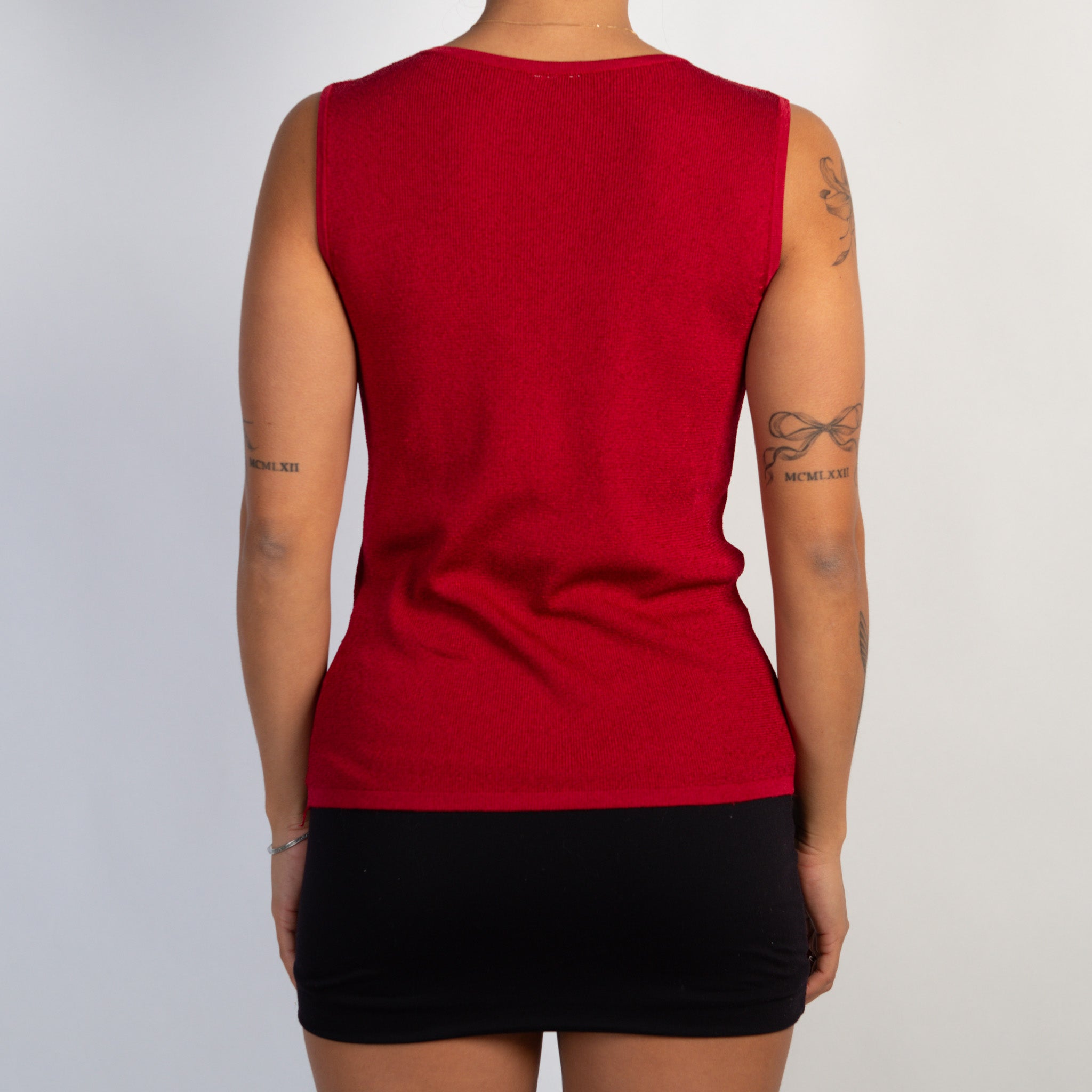 RED KNIT TANK TOP