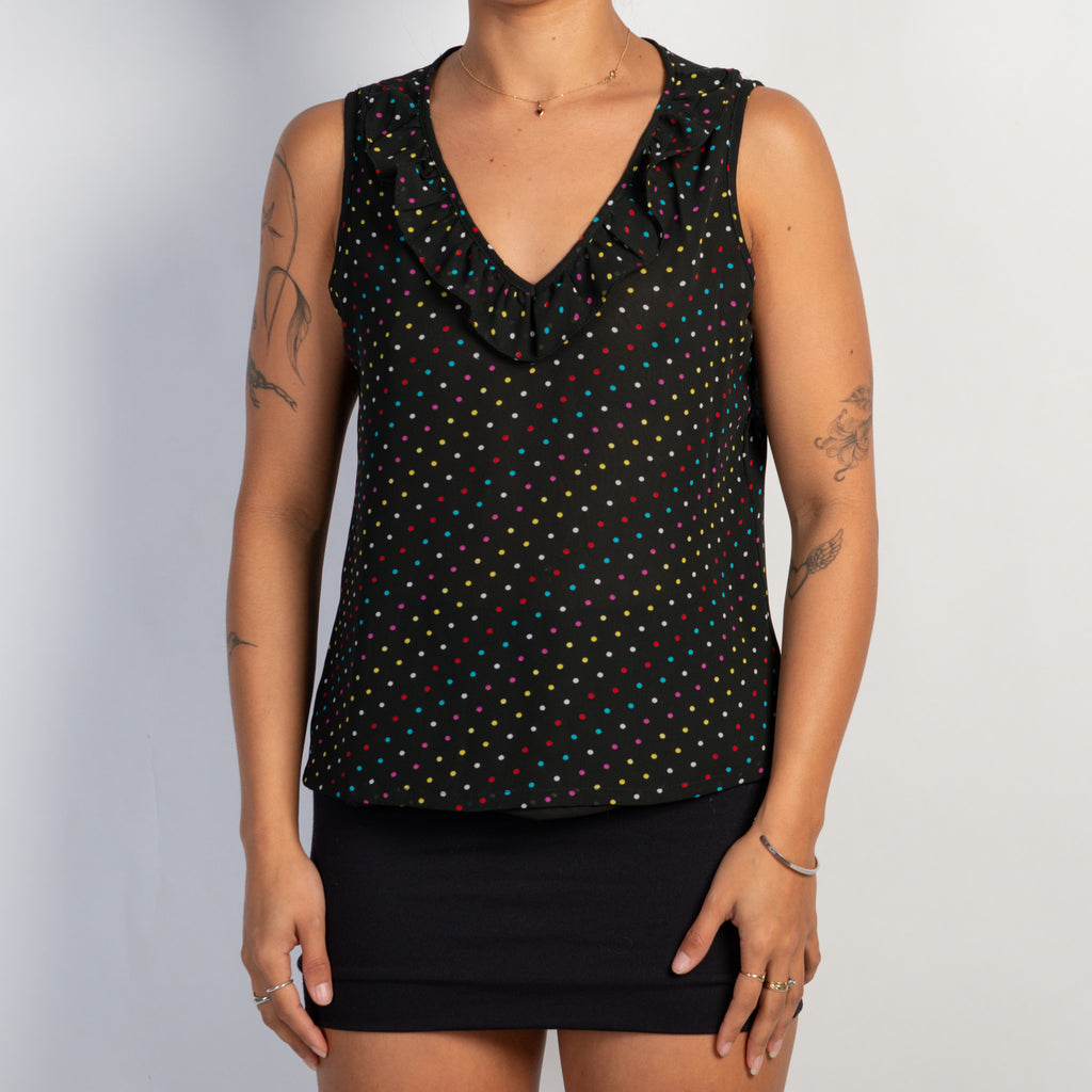 BLACK POLKA DOT TOP