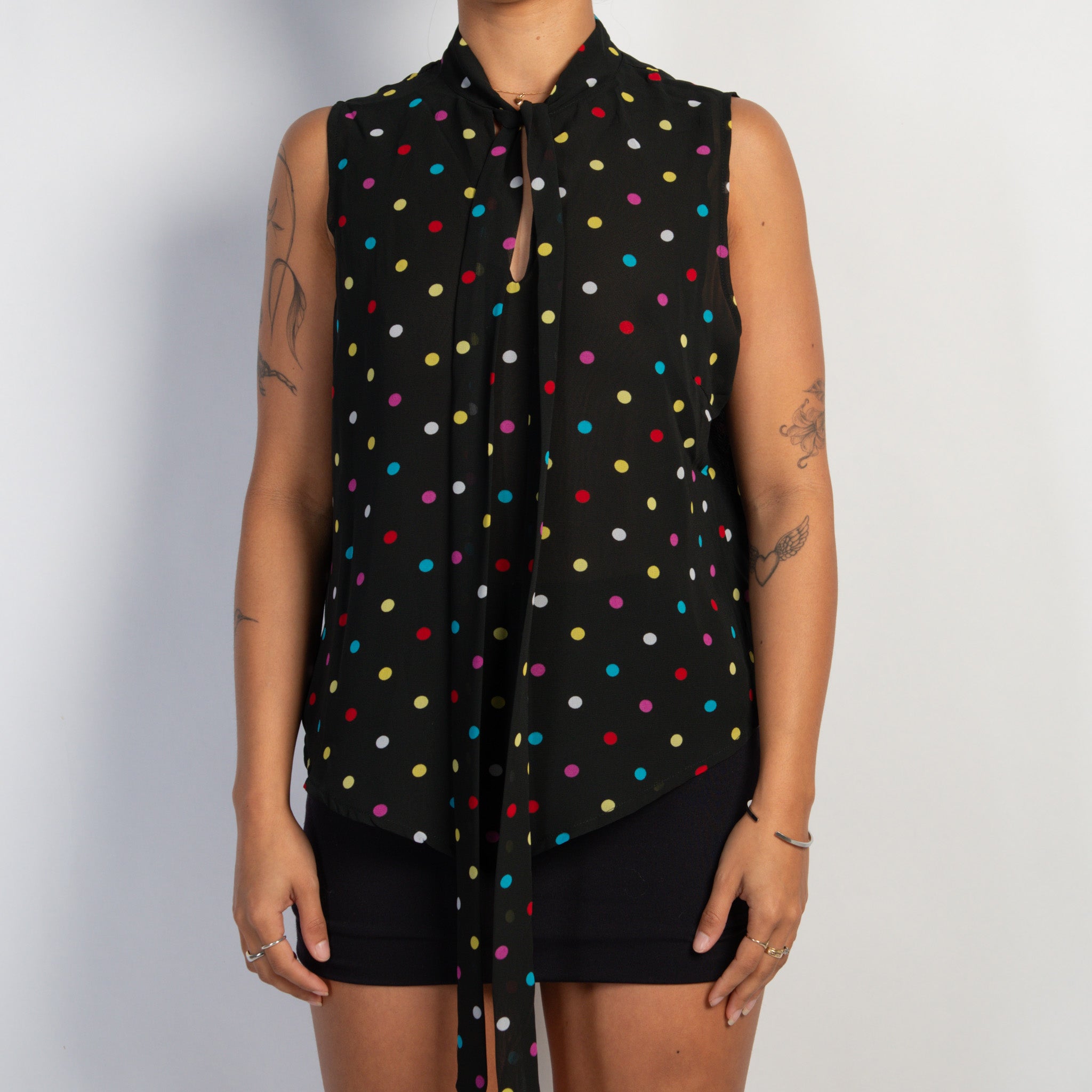 BLACK POLKA DOT TOP