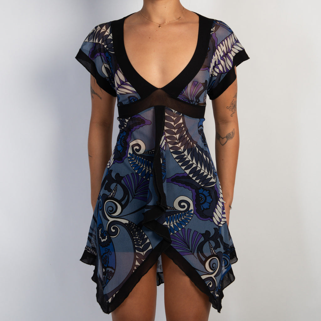 PATTERN MESH LONGLINE TOP