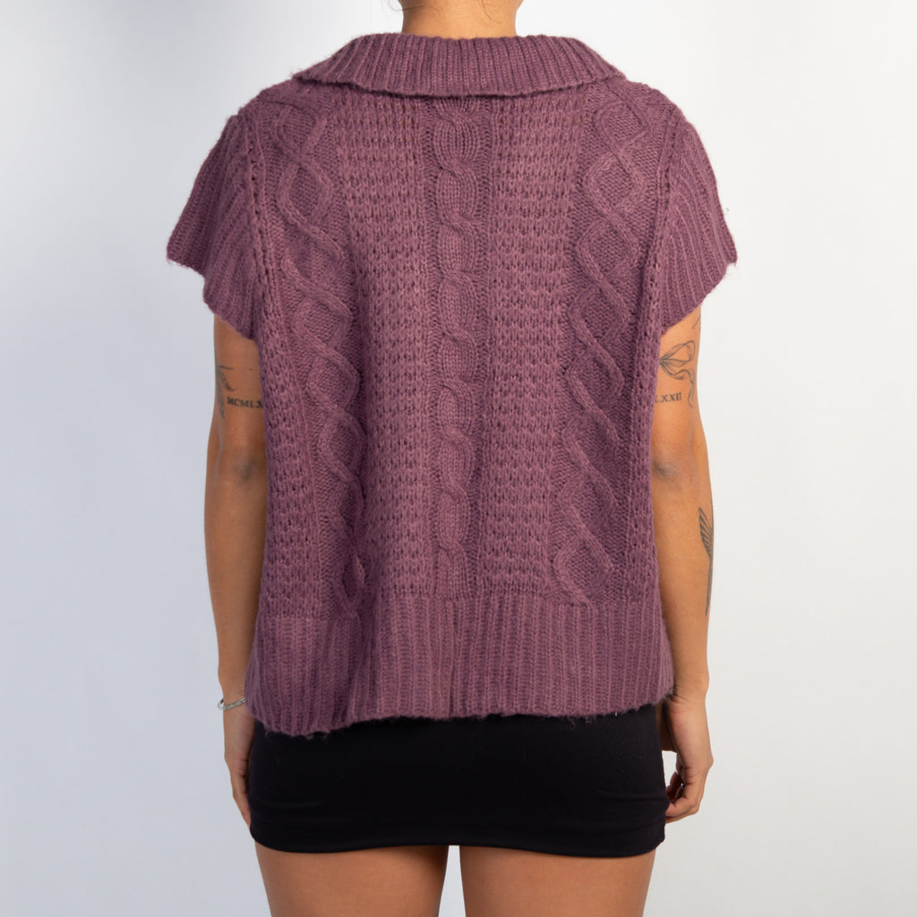PURPLE KNIT CARDIGAN