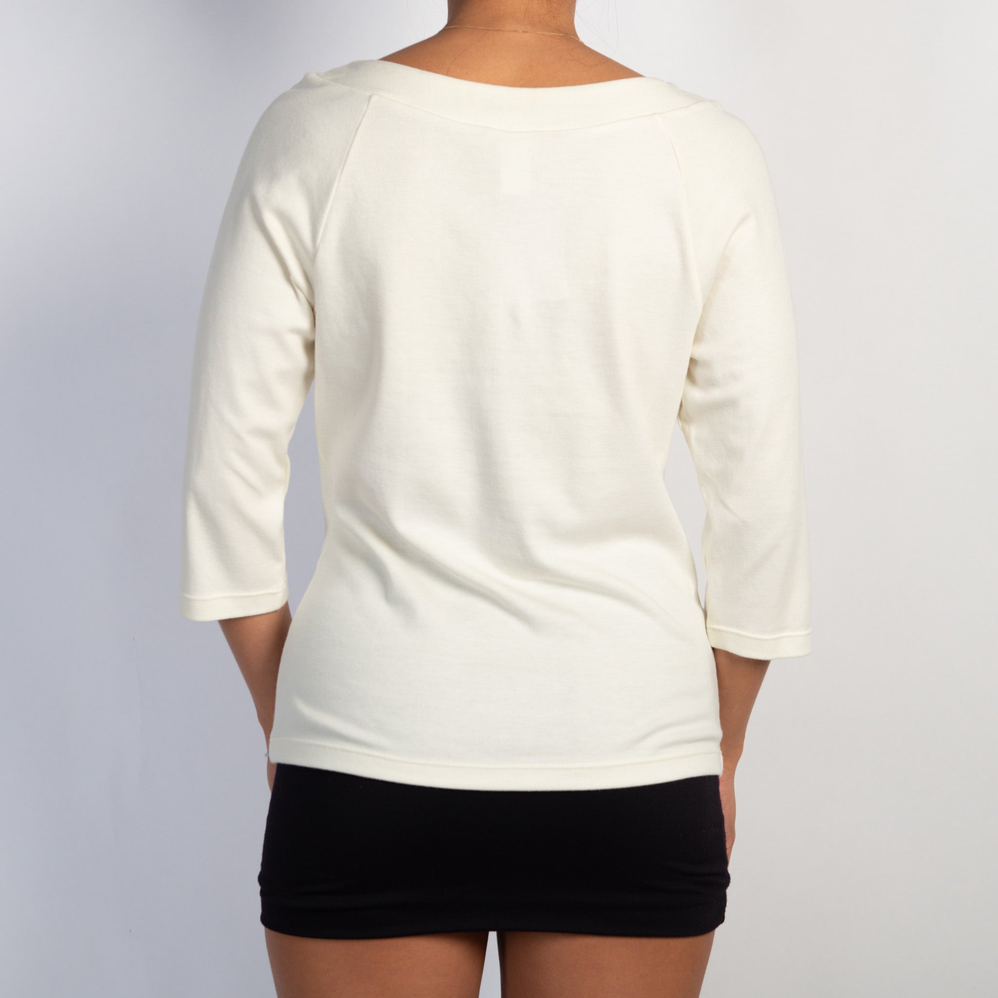 CREAM 3/4 SLEEVE TOP