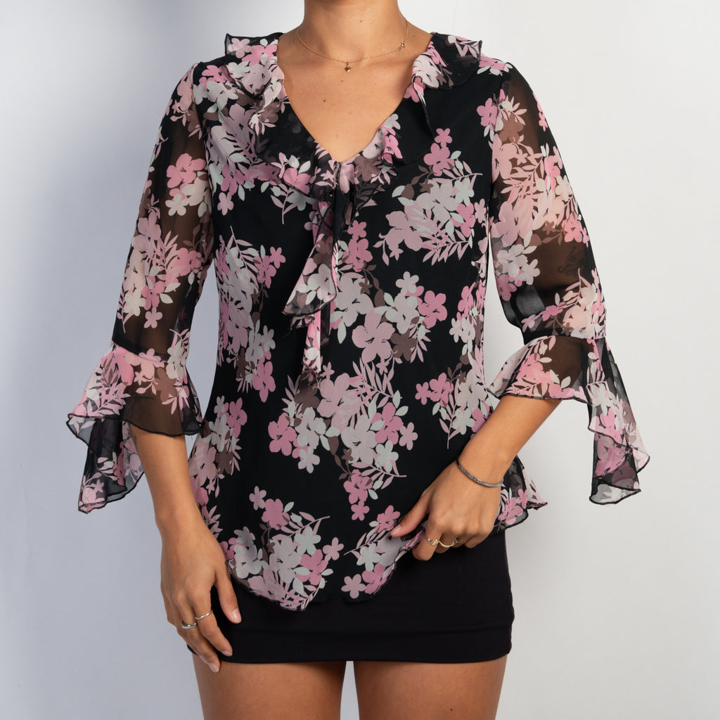 FLORAL RUFFLE TOP