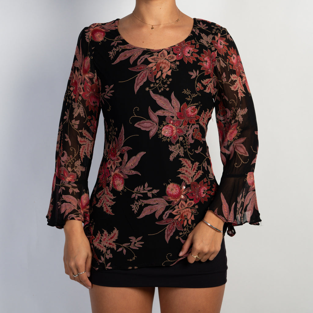 FLORAL BEADED TOP