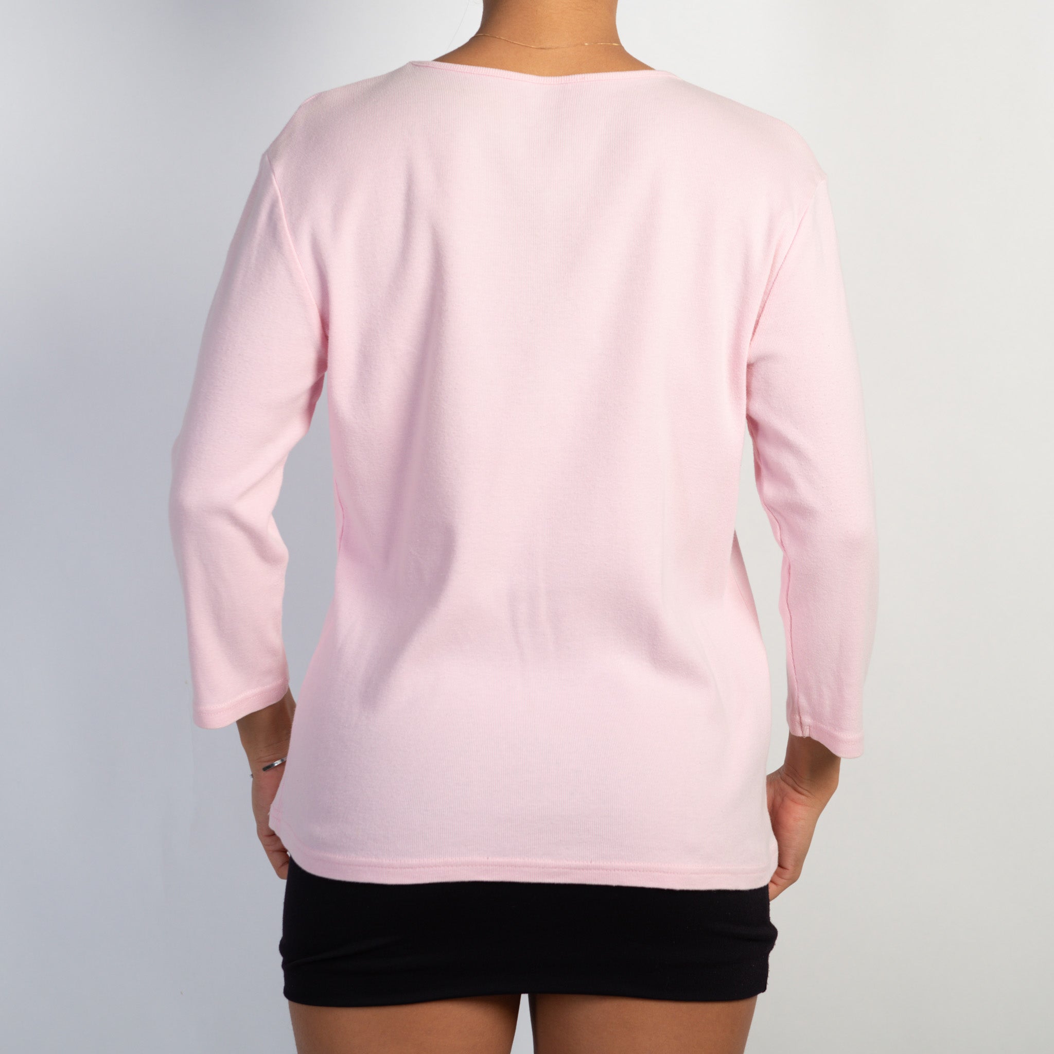 PINK FLORAL 3/4 SLEEVE TOP