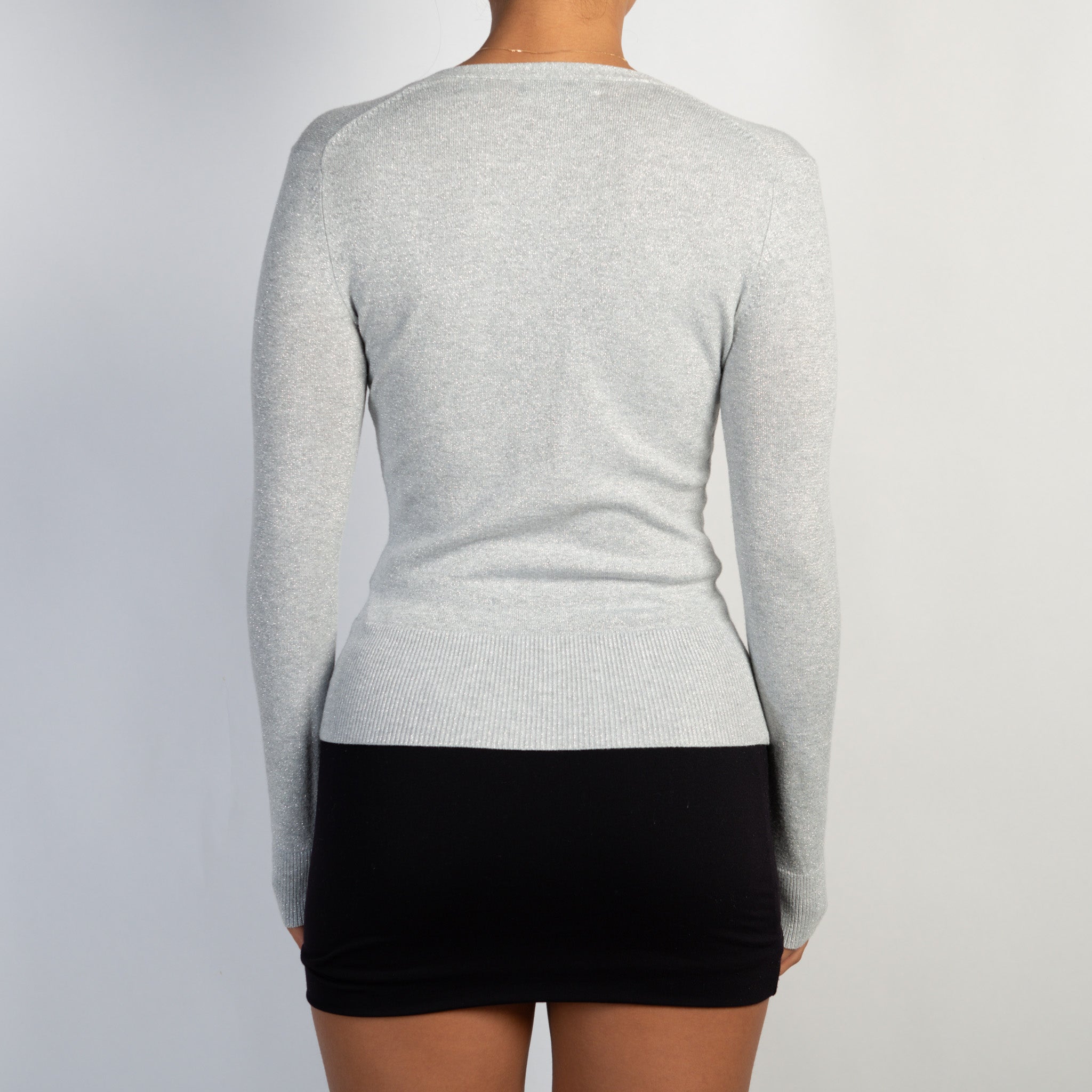SILVER METALLIC CARDIGAN
