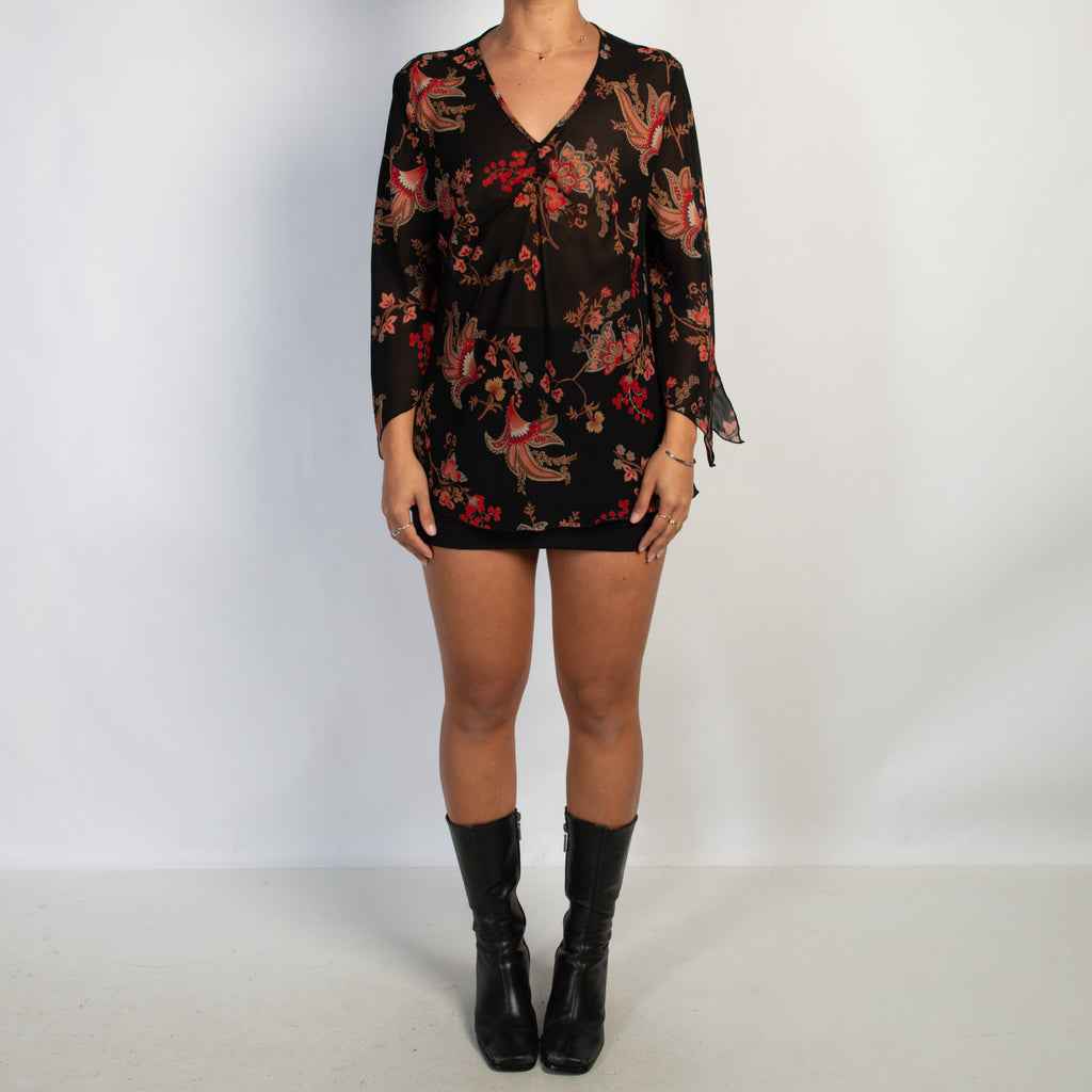SHEER FLORAL TOP