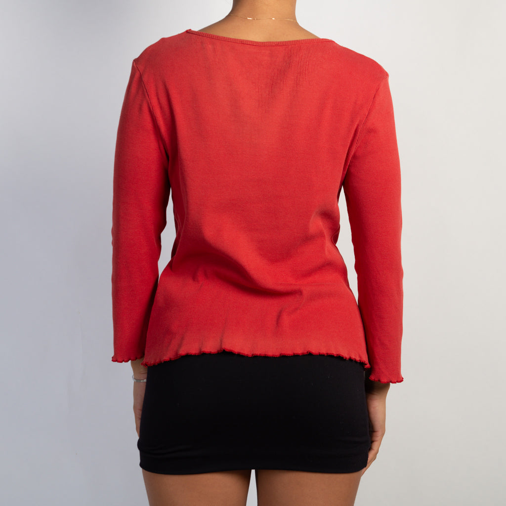 LACE TRIM LONG SLEEVE TOP