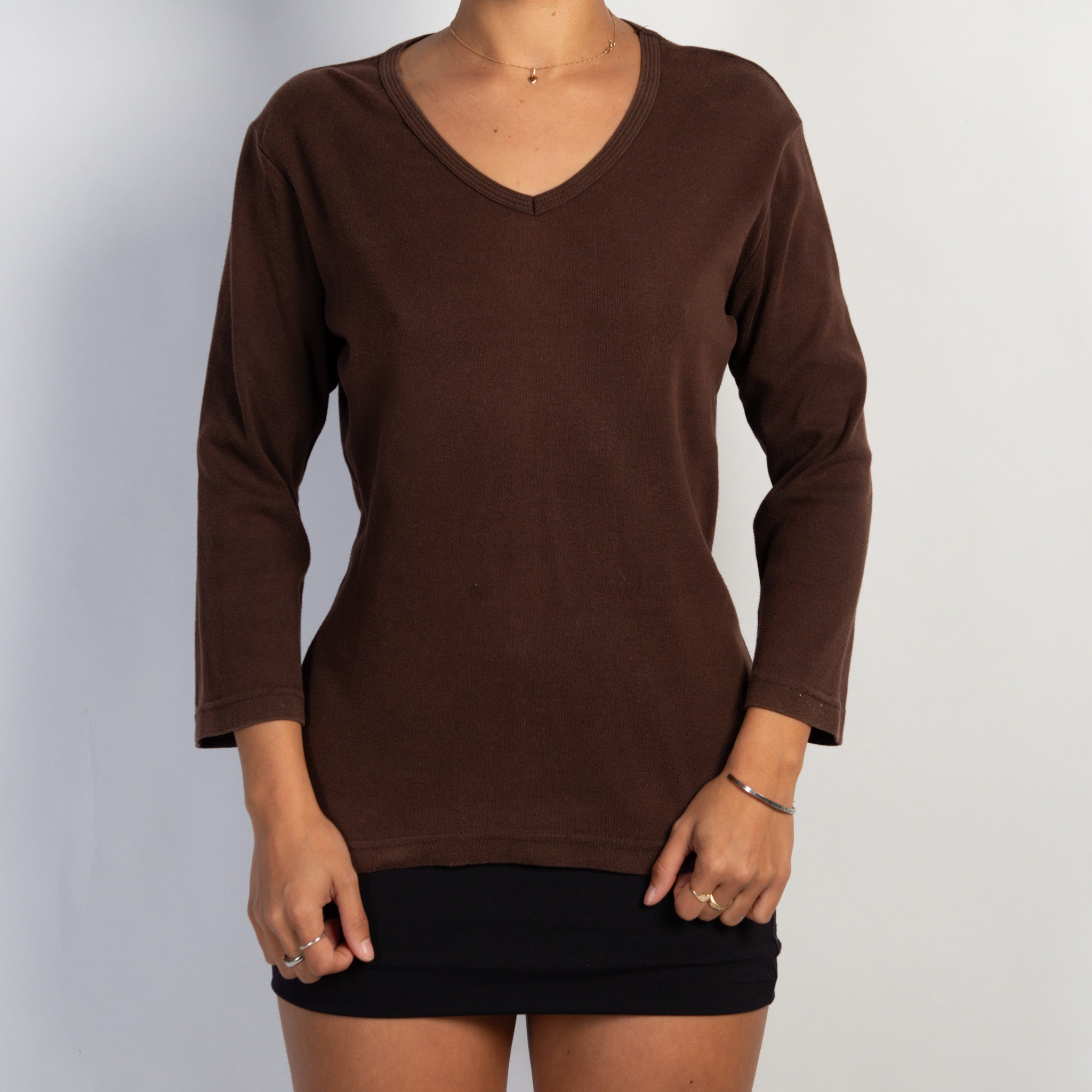 BROWN LONG SLEEVE TOP