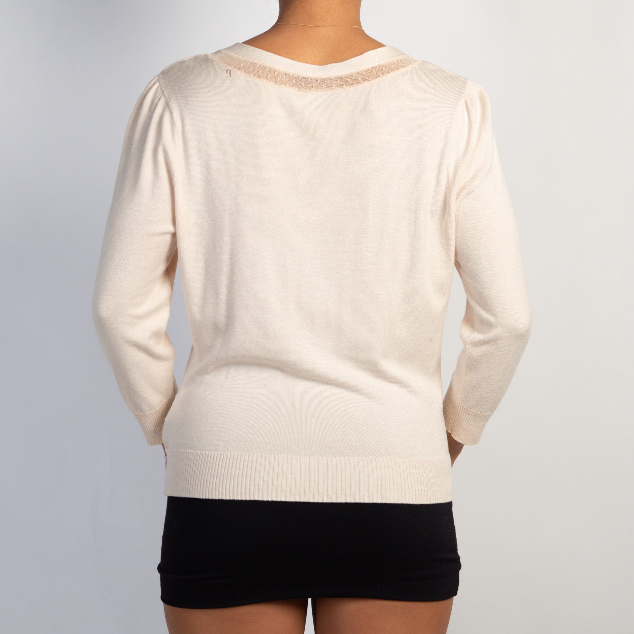 PINK MESH PANEL CARDIGAN