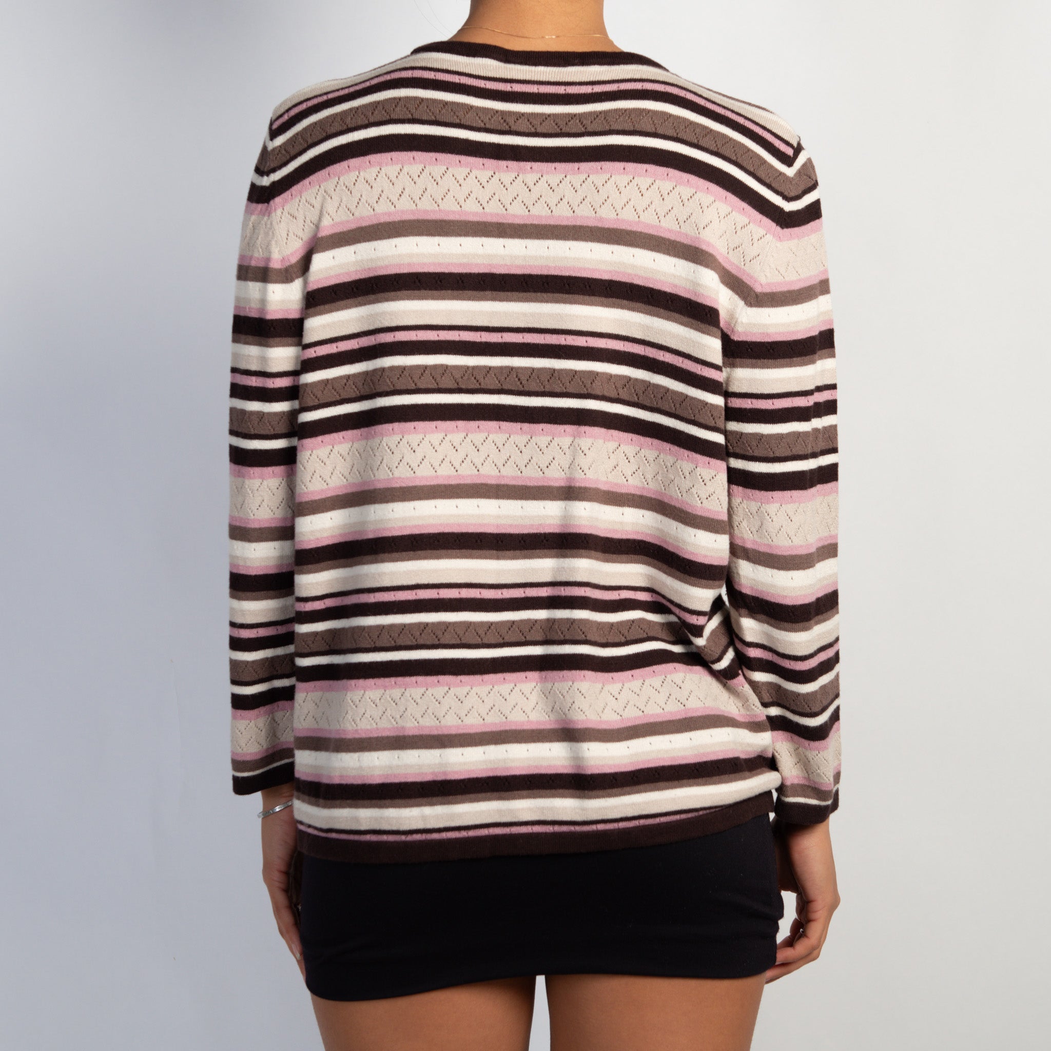 BROWN STRIPE KNIT TOP