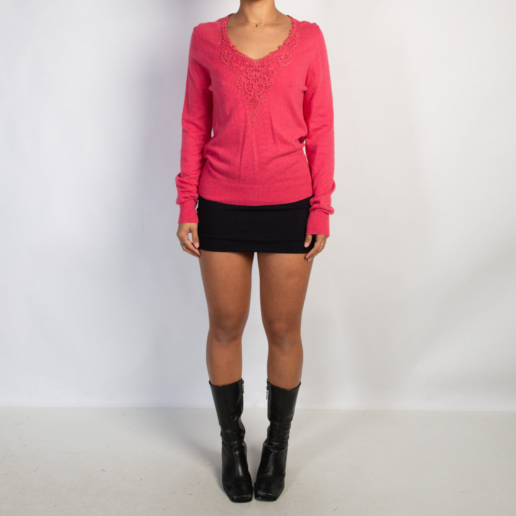 HOT PINK CASHMERE WOOL TOP