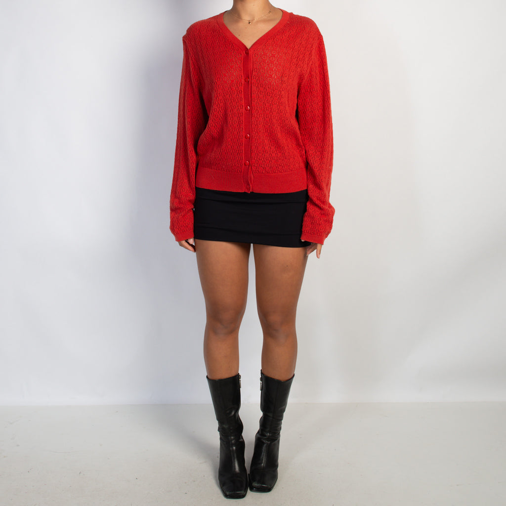 DEEP ORANGE KNIT CARDIGAN