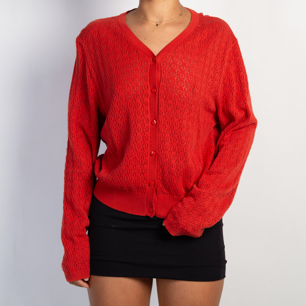 DEEP ORANGE KNIT CARDIGAN