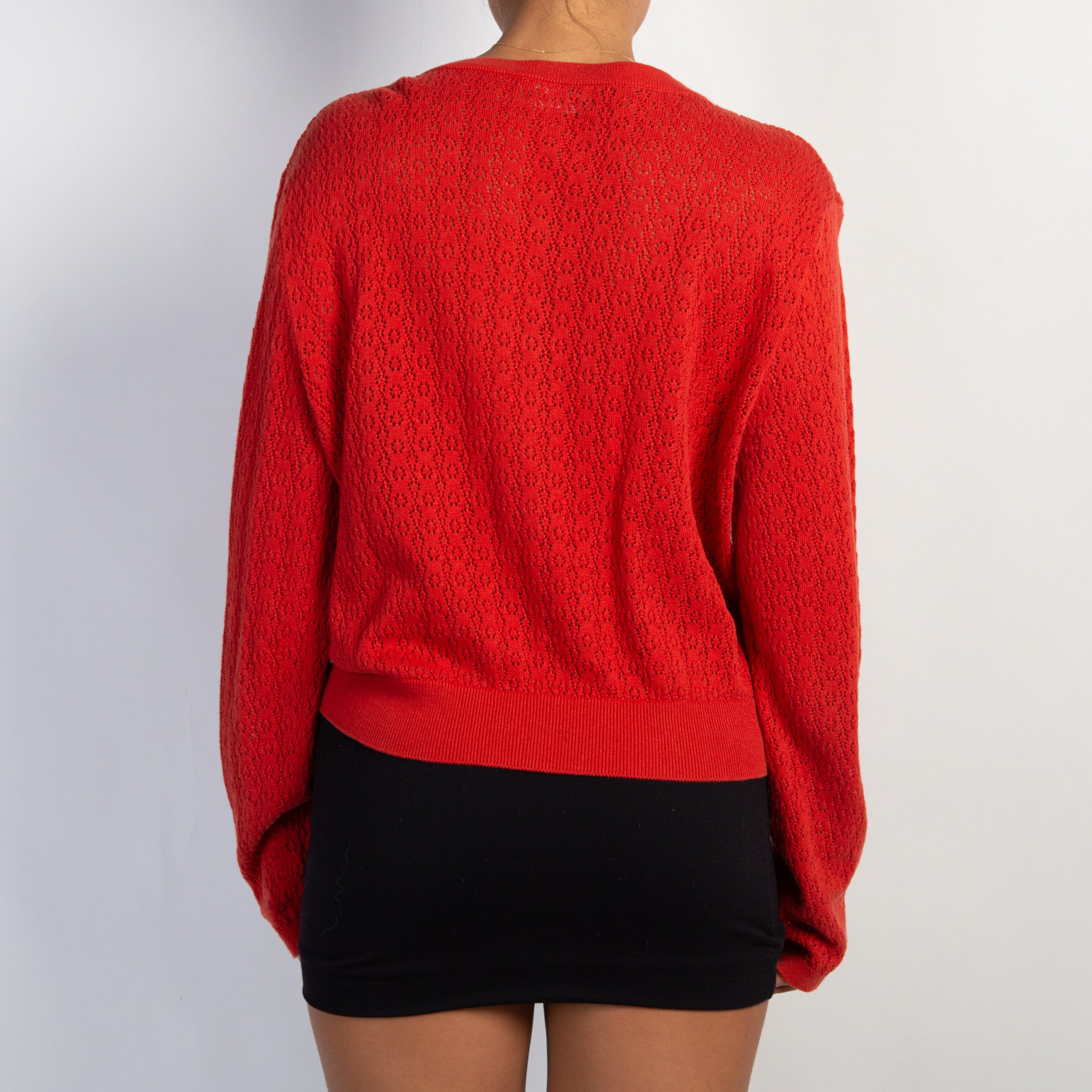 DEEP ORANGE KNIT CARDIGAN