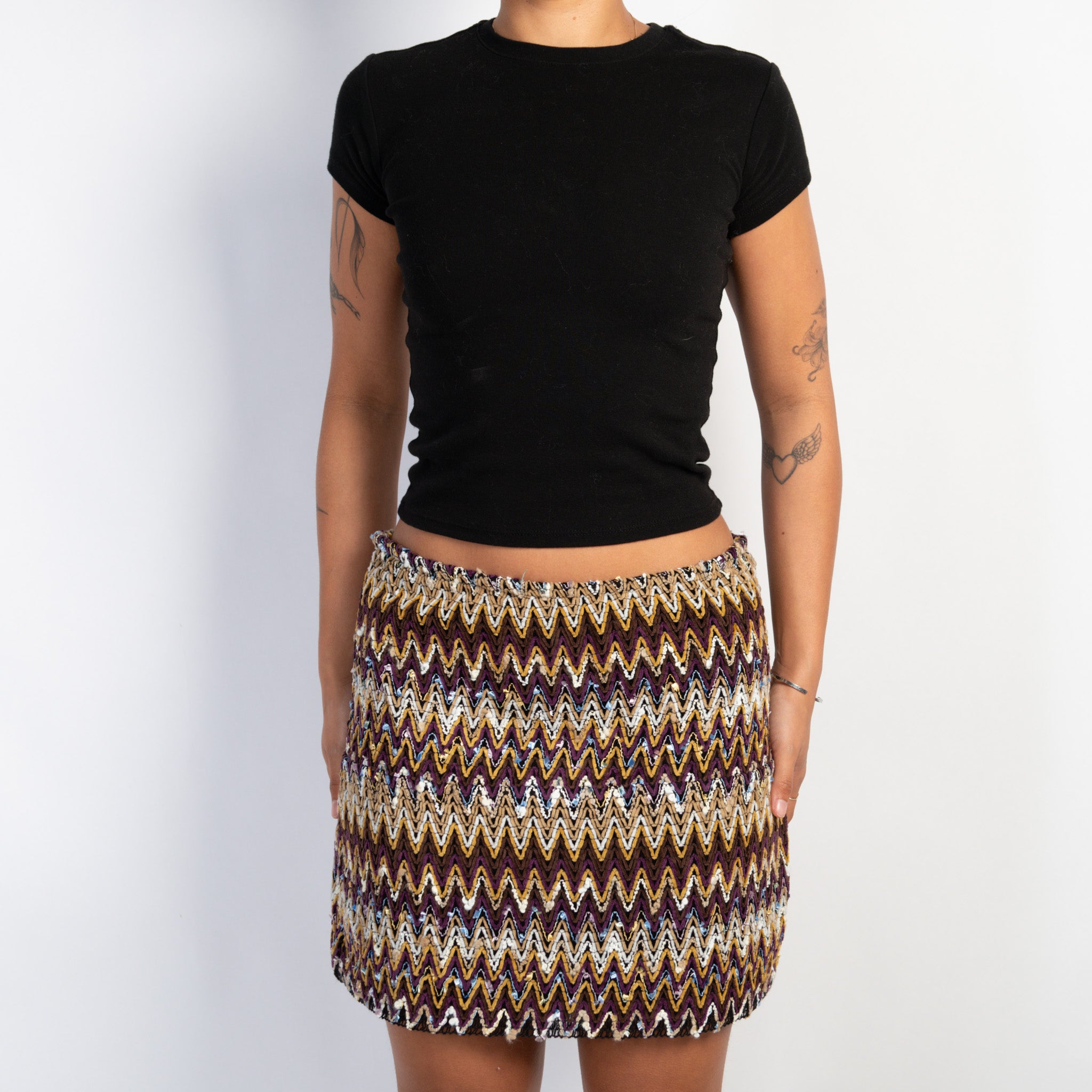 TEXTURED CHEVRON SKIRT