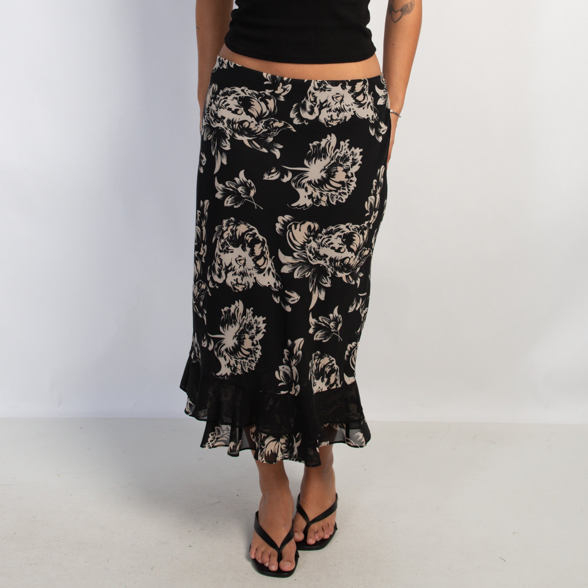 FLORAL MIDI SKIRT