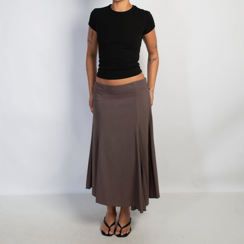 BROWN ASYMMETRIC SKIRT