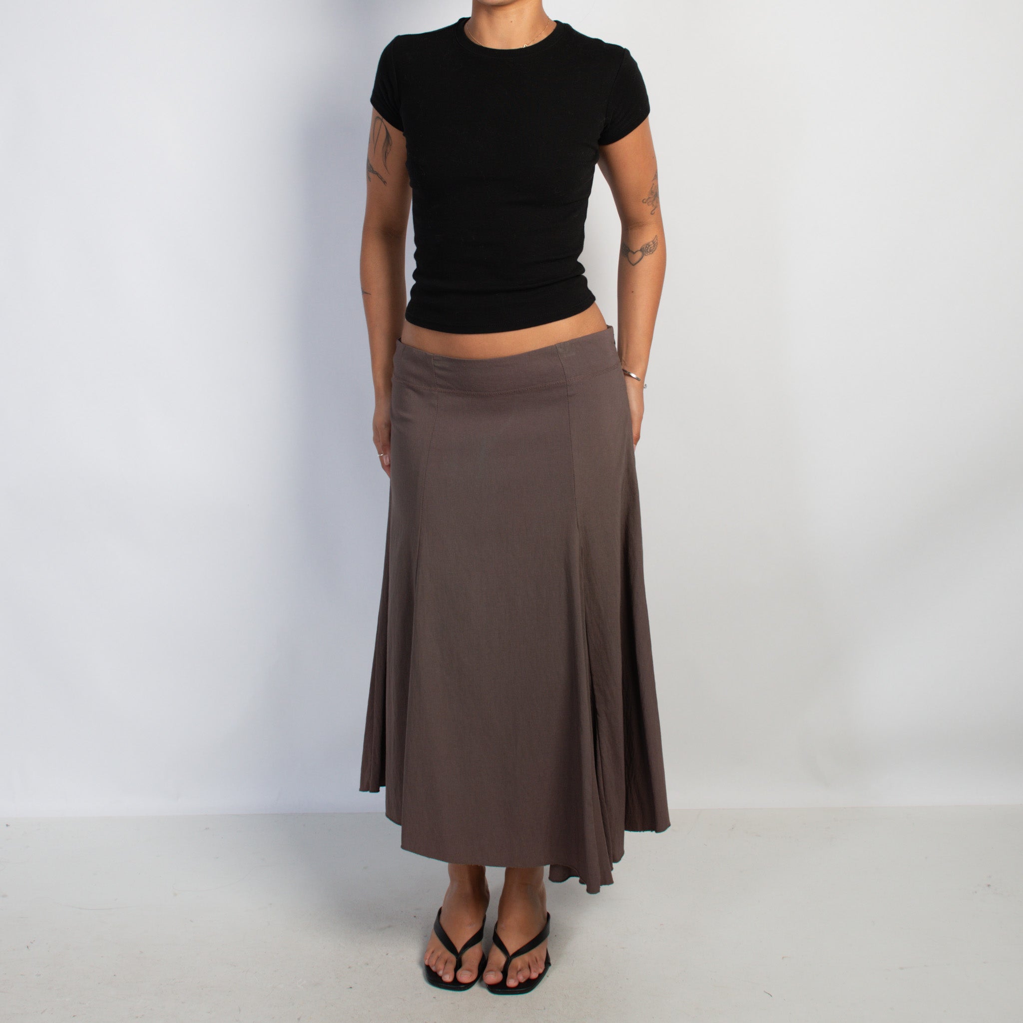 BROWN ASYMMETRIC SKIRT