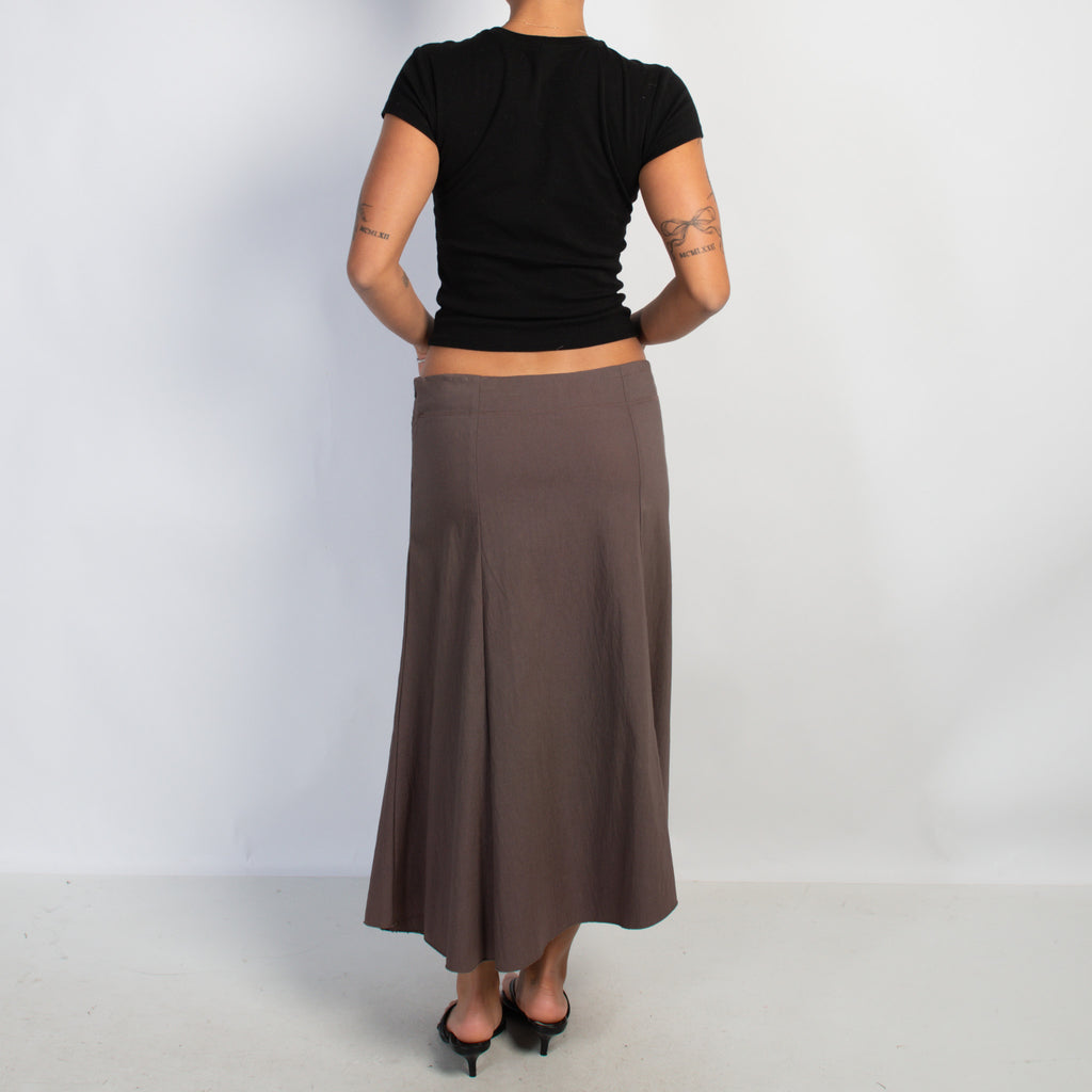 BROWN ASYMMETRIC SKIRT