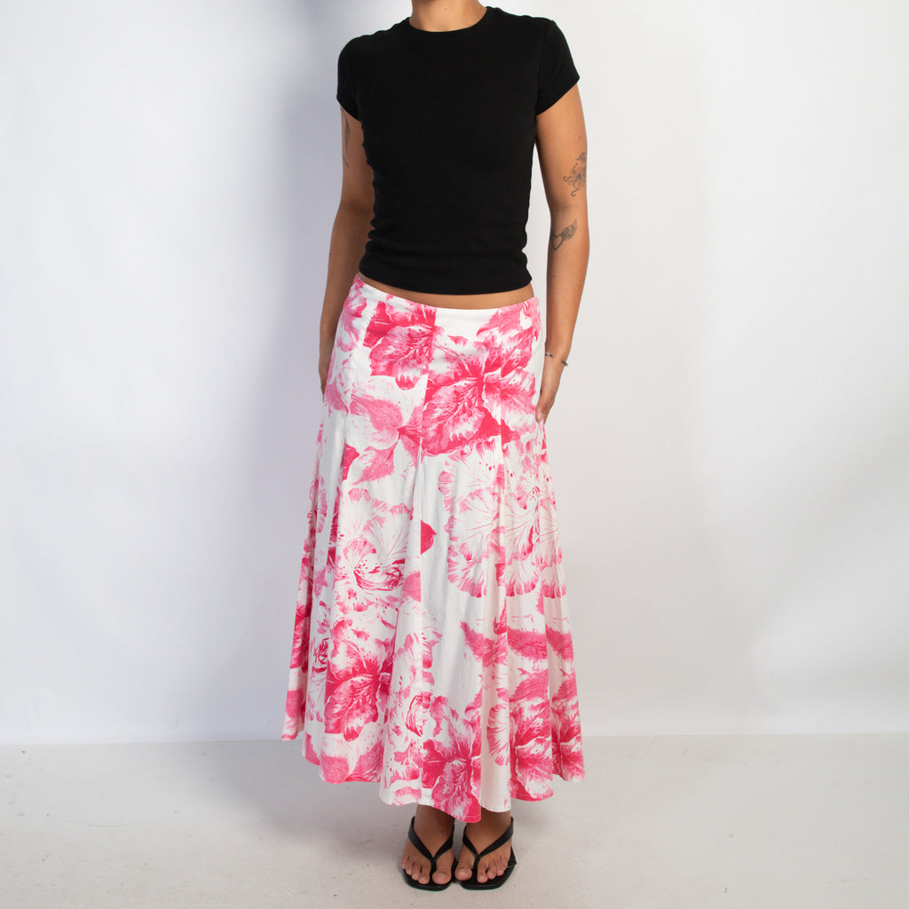 PINK FLORAL SKIRT