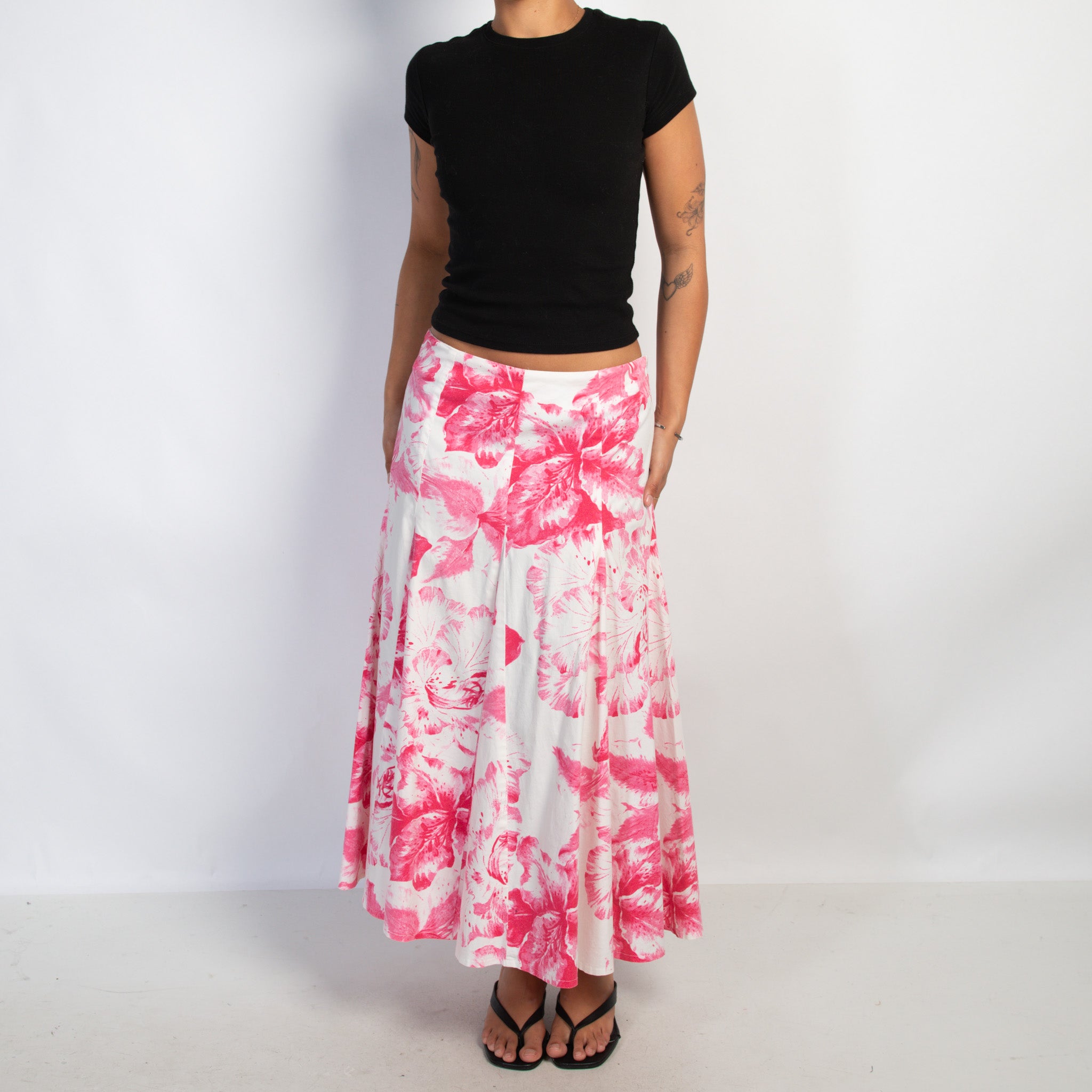 PINK FLORAL SKIRT