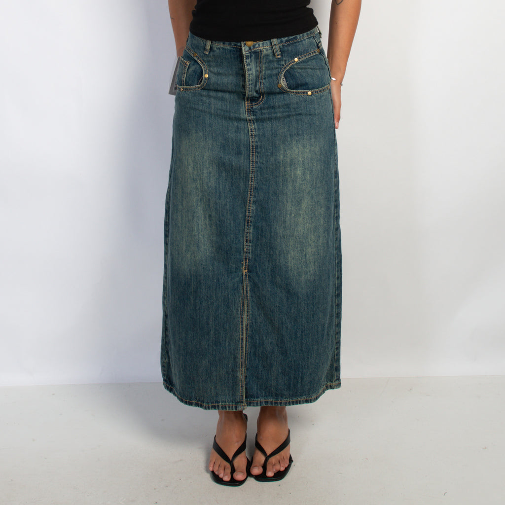 DENIM LONGLINE SKIRT