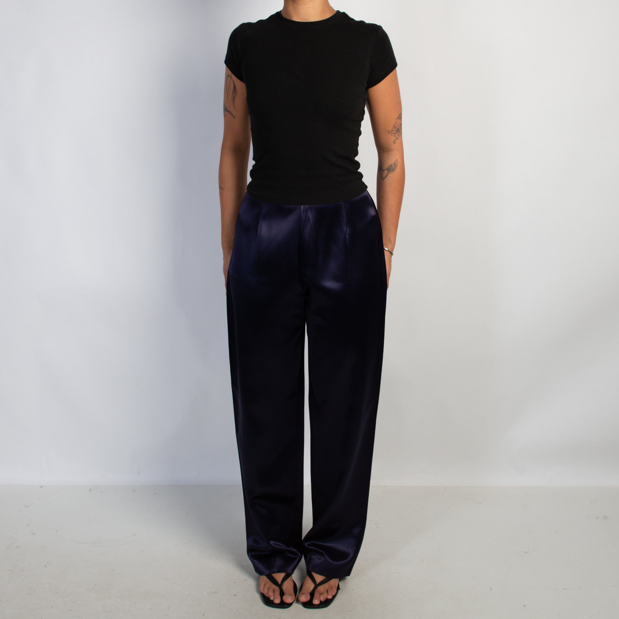 DEEP PURPLE SATIN PANTS