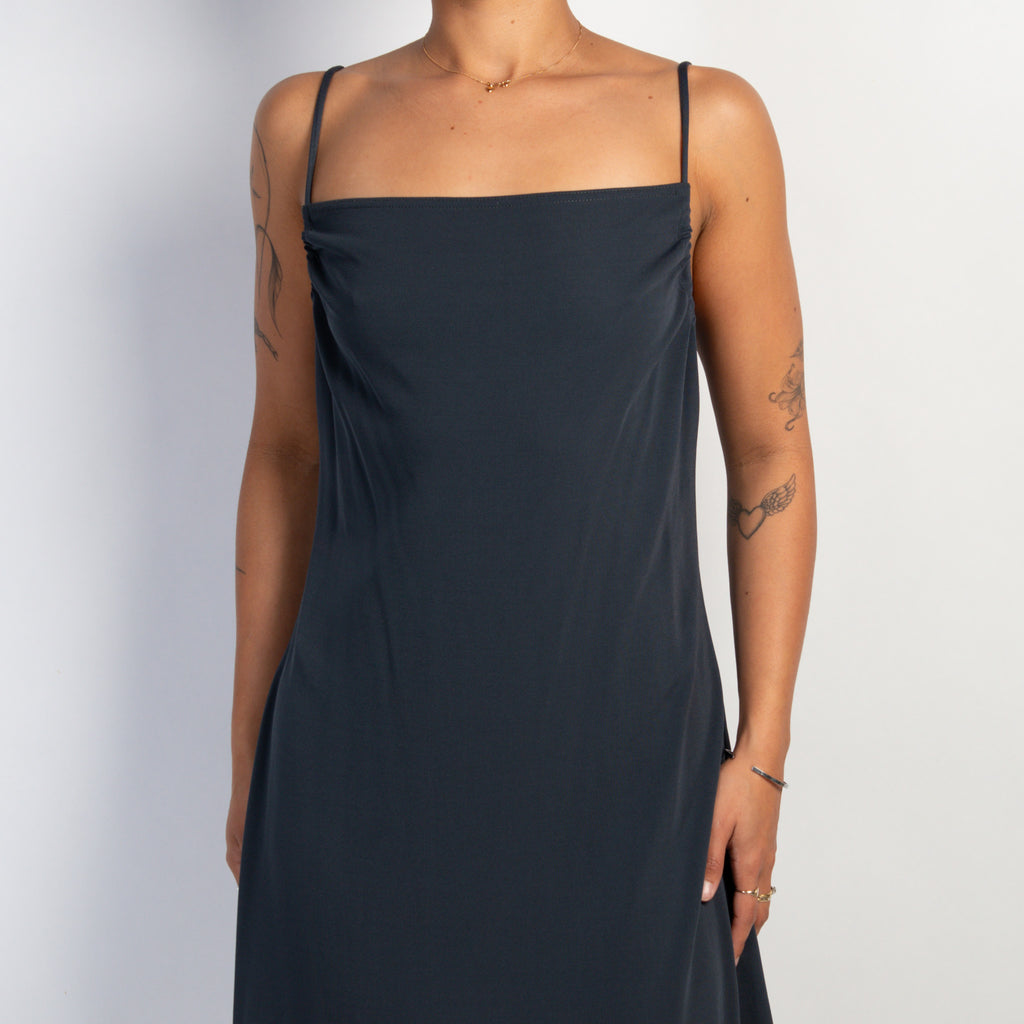 GREY BLUE STRETCH MINI DRESS