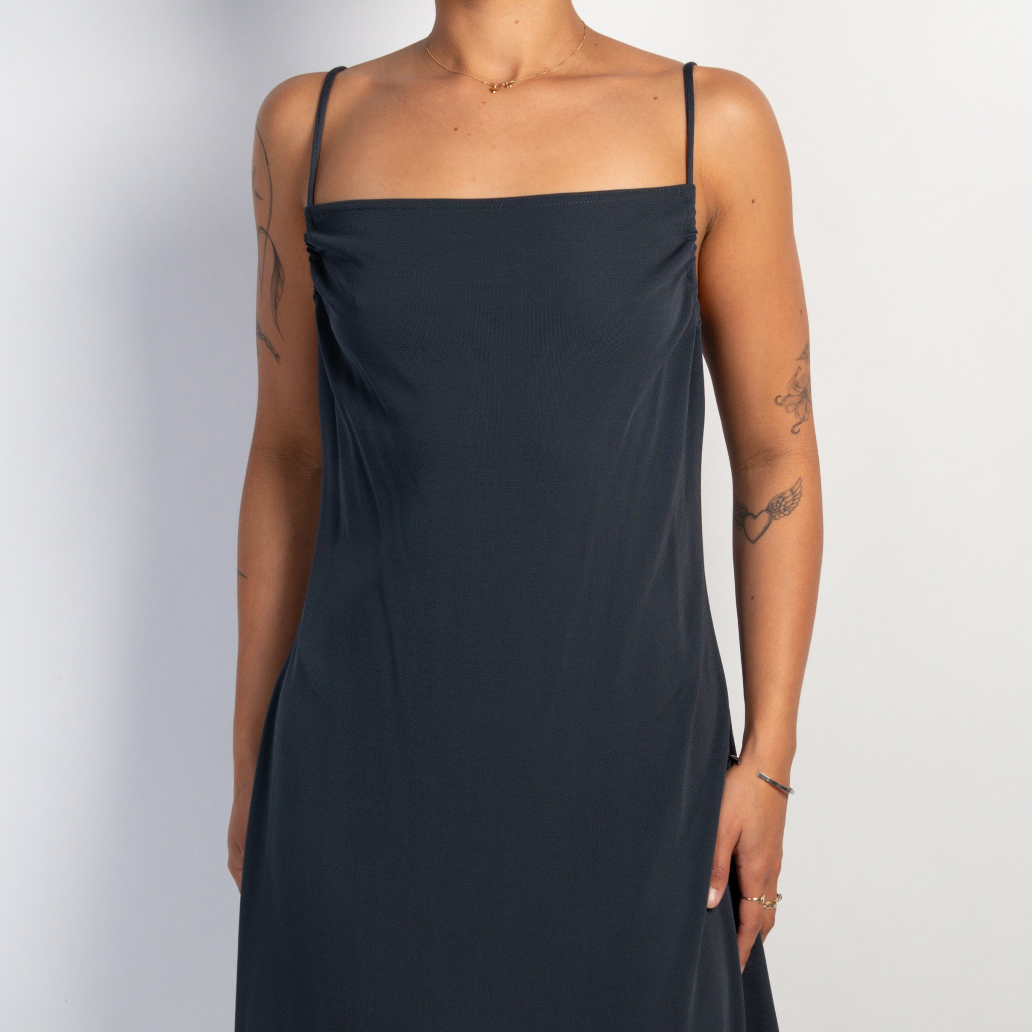 GREY BLUE STRETCH MINI DRESS