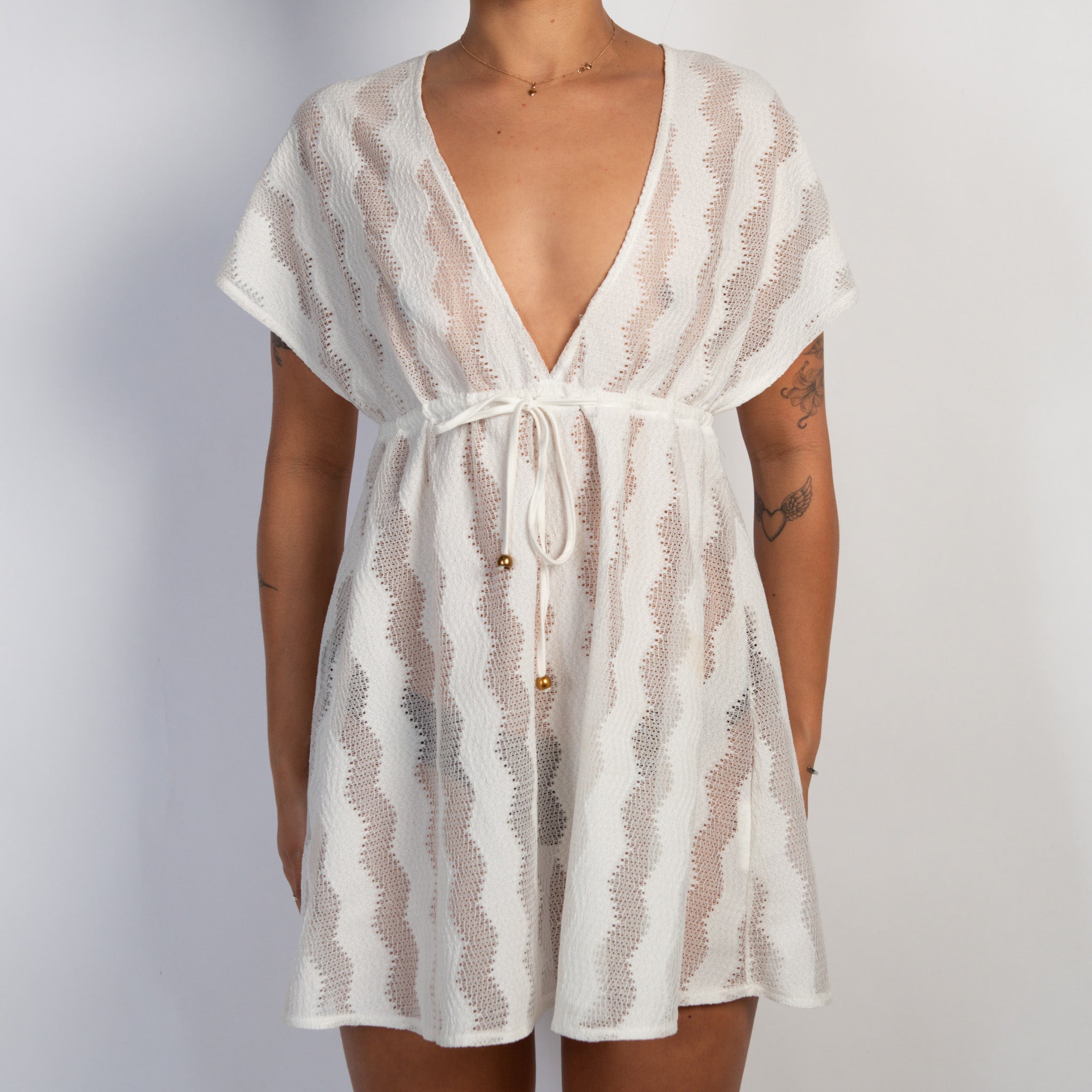WHITE SHEER MINI DRESS