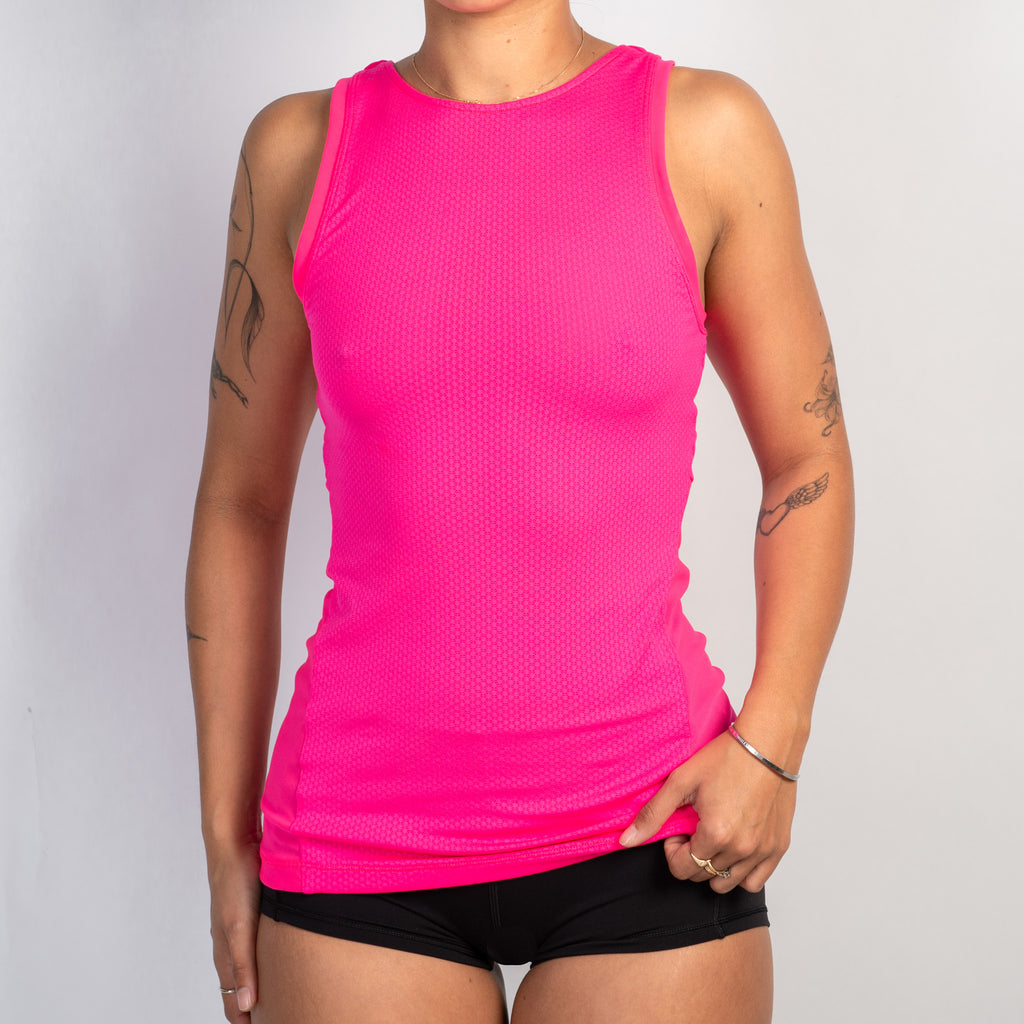 FLURO PINK MESH TANK TOP