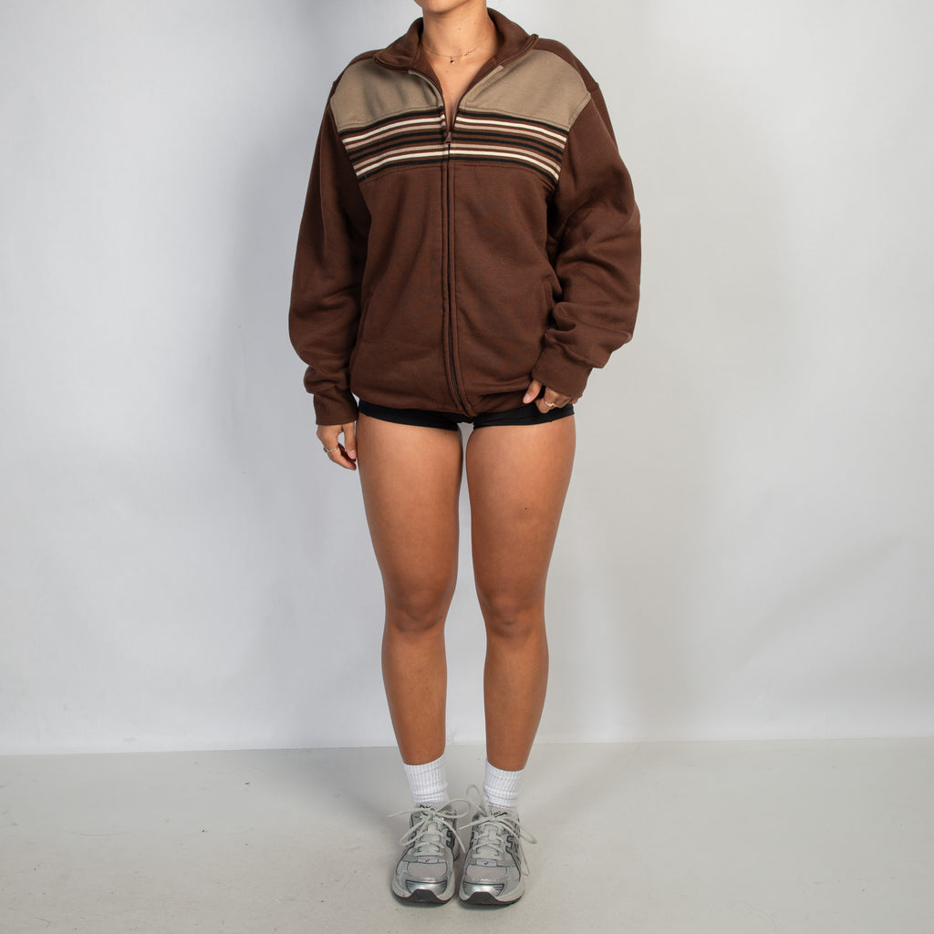 BROWN FLEECE ZIP JACKET