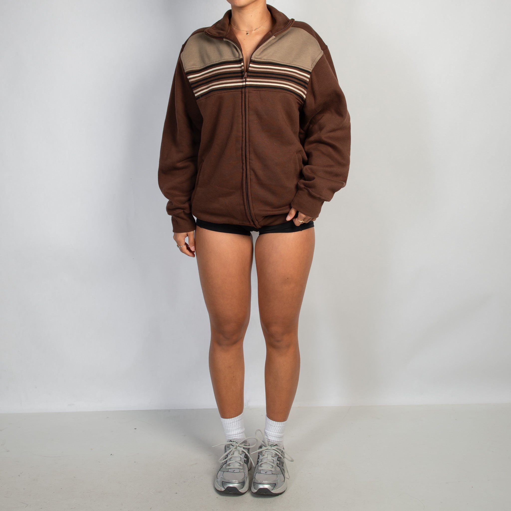 BROWN FLEECE ZIP JACKET