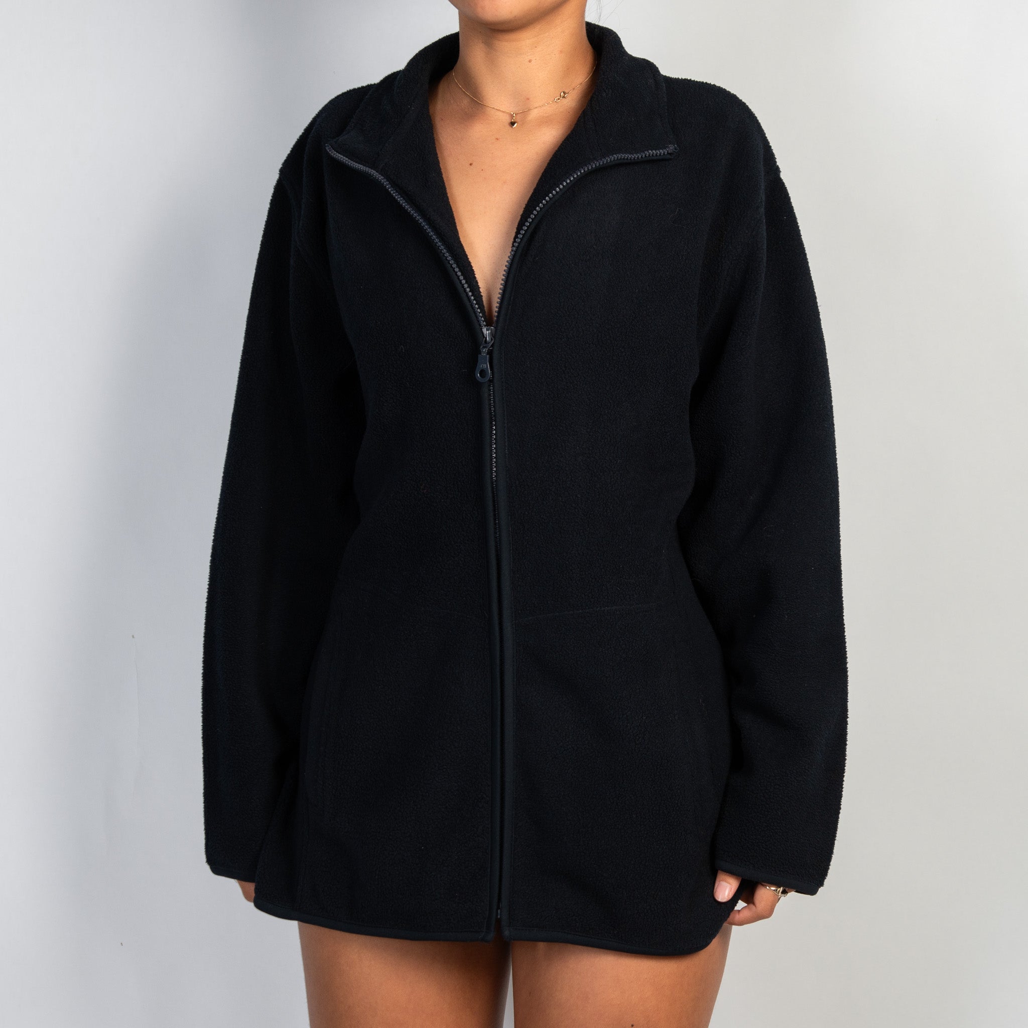 NAVY FLEECE ZIP JACKET