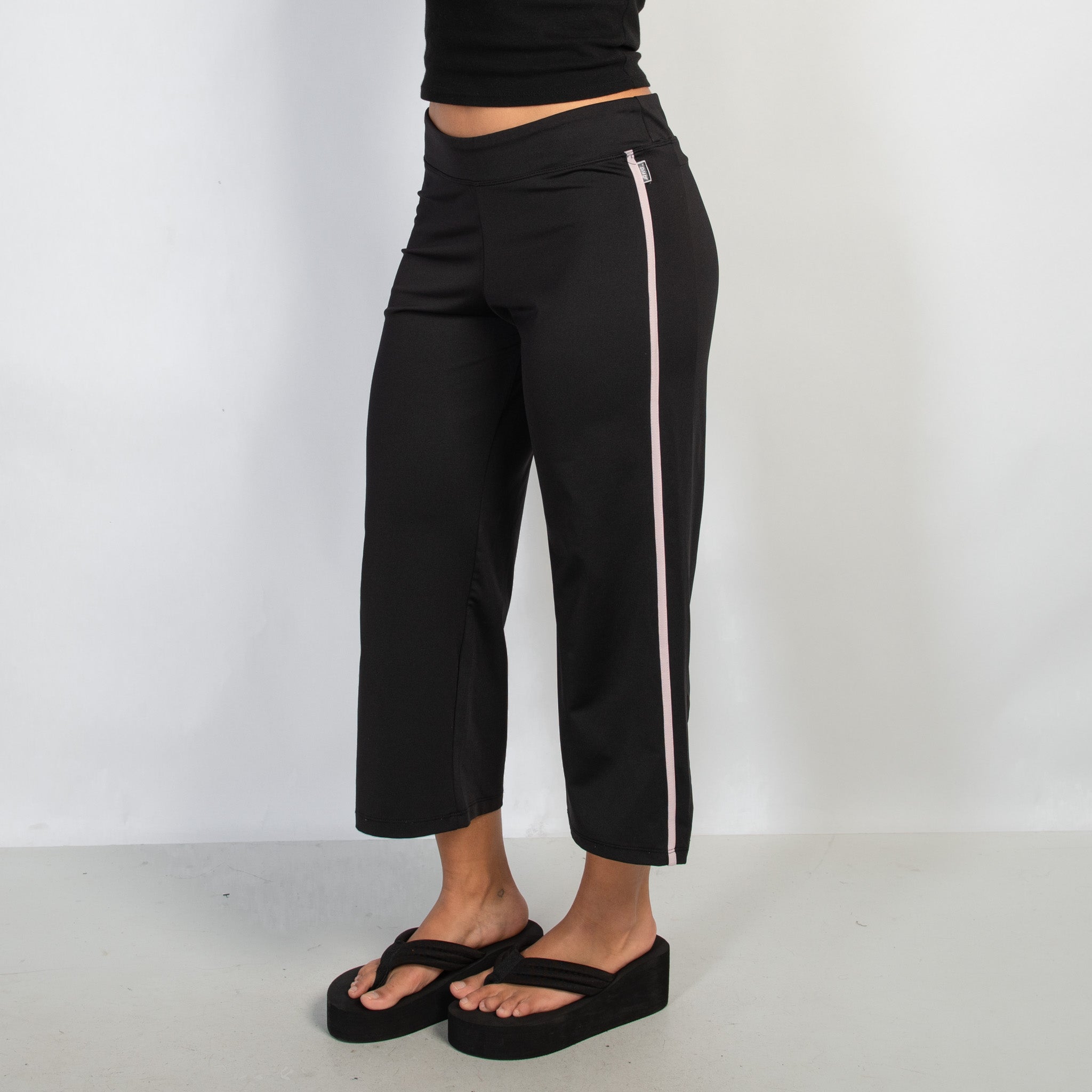 BLACK WIDE LEG CROP TIGHTS