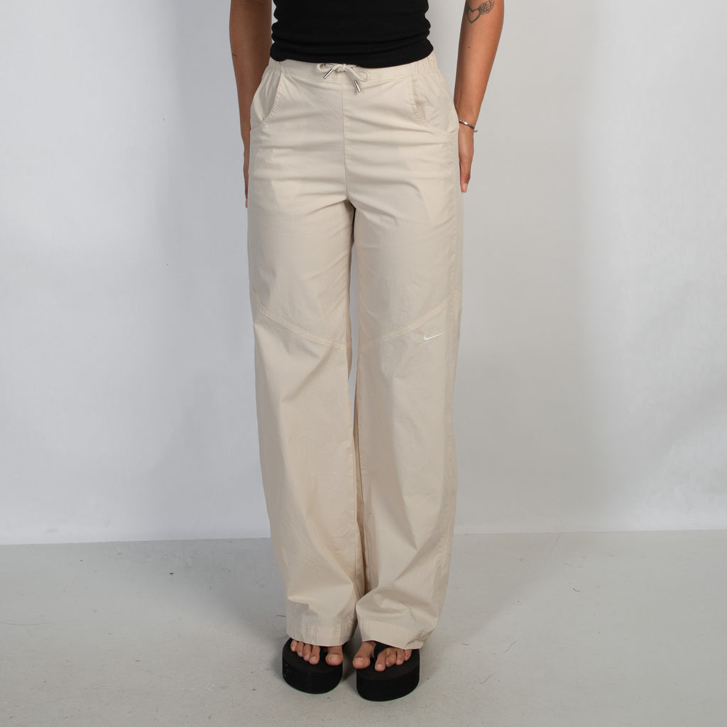 CREAM NYLON CARGO PANTS