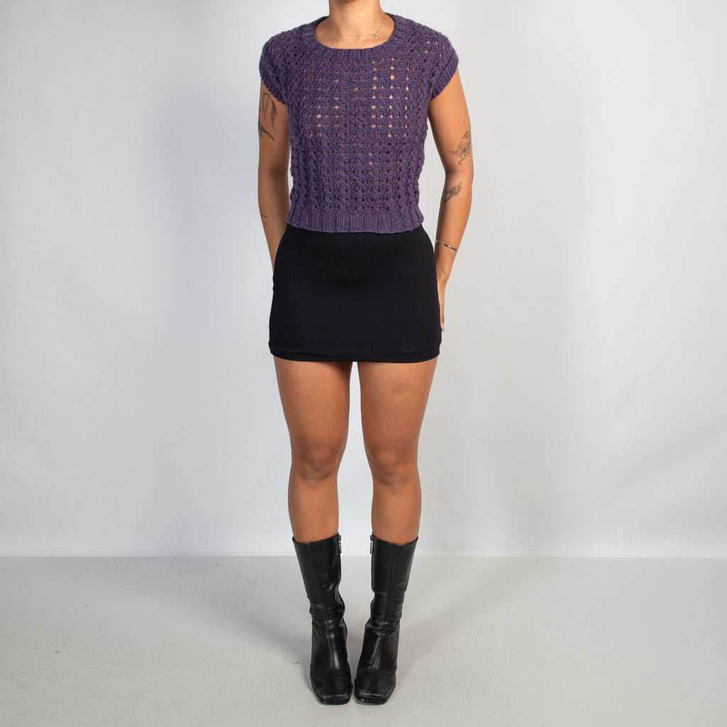 PURPLE LOOSE KNIT VEST