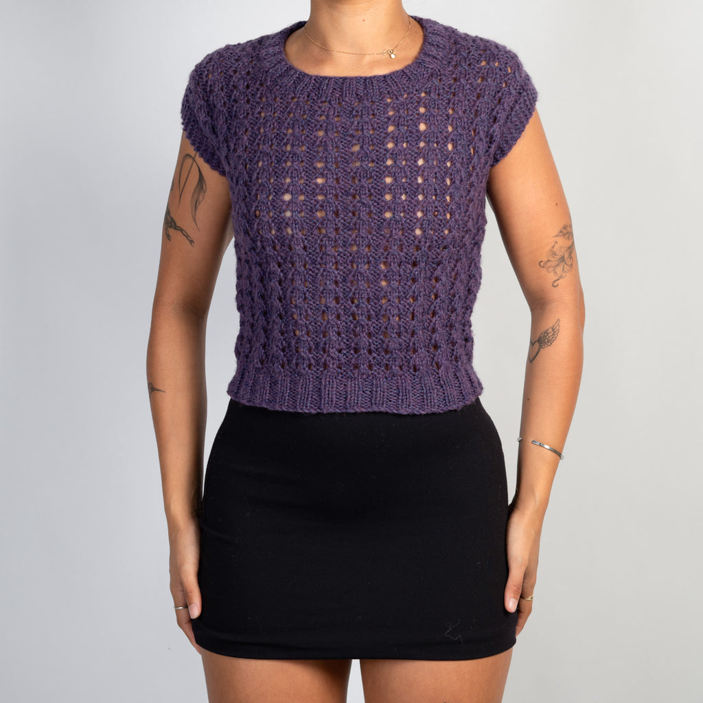 PURPLE LOOSE KNIT VEST
