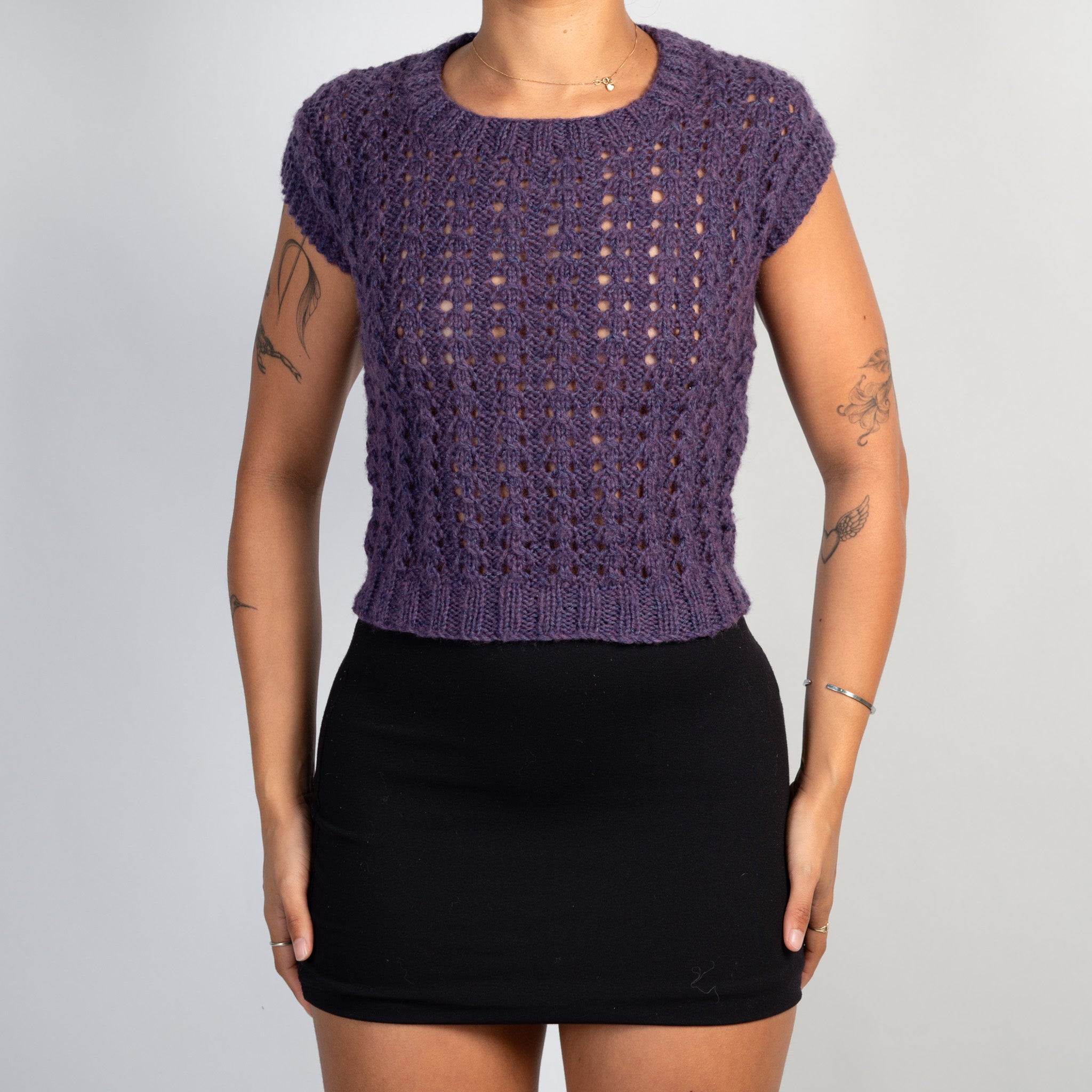 PURPLE LOOSE KNIT VEST