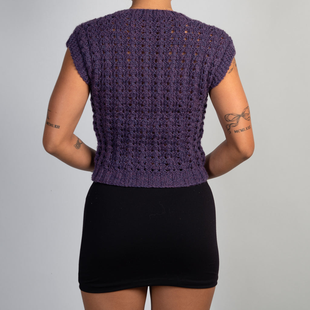 PURPLE LOOSE KNIT VEST