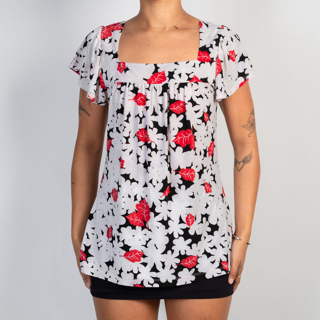 FLORAL BABYDOLL TOP
