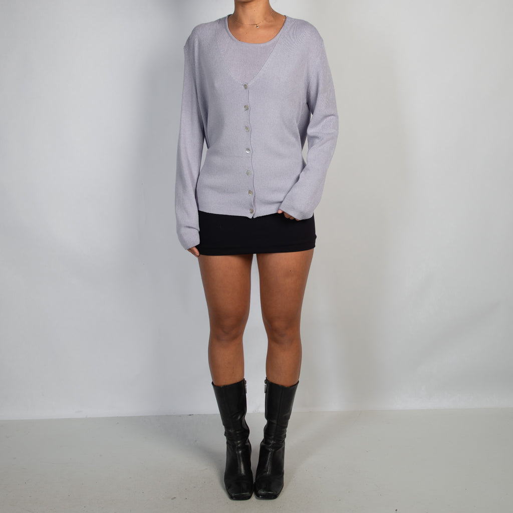 LAVENDER TWIN CARDIGAN SET