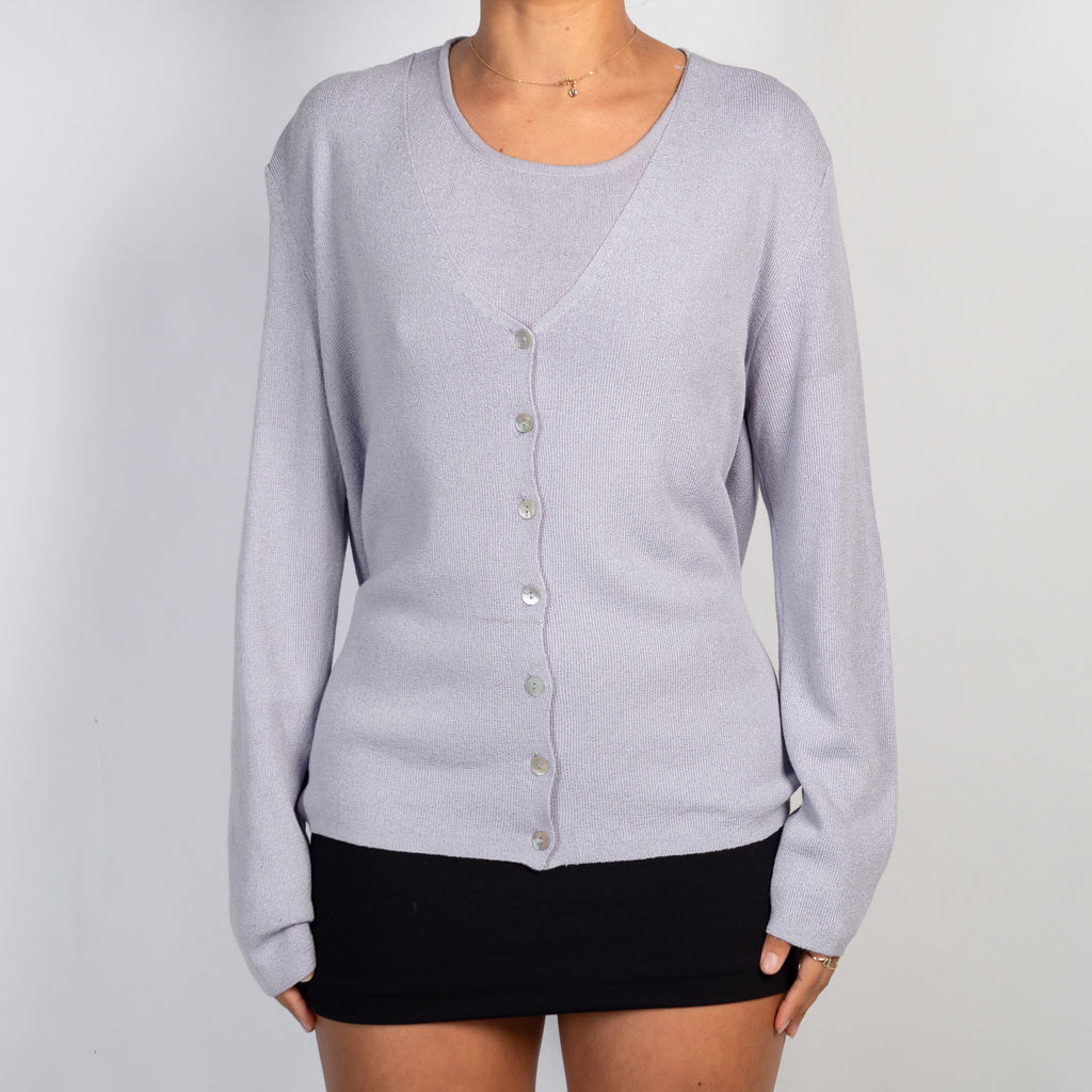 LAVENDER TWIN CARDIGAN SET