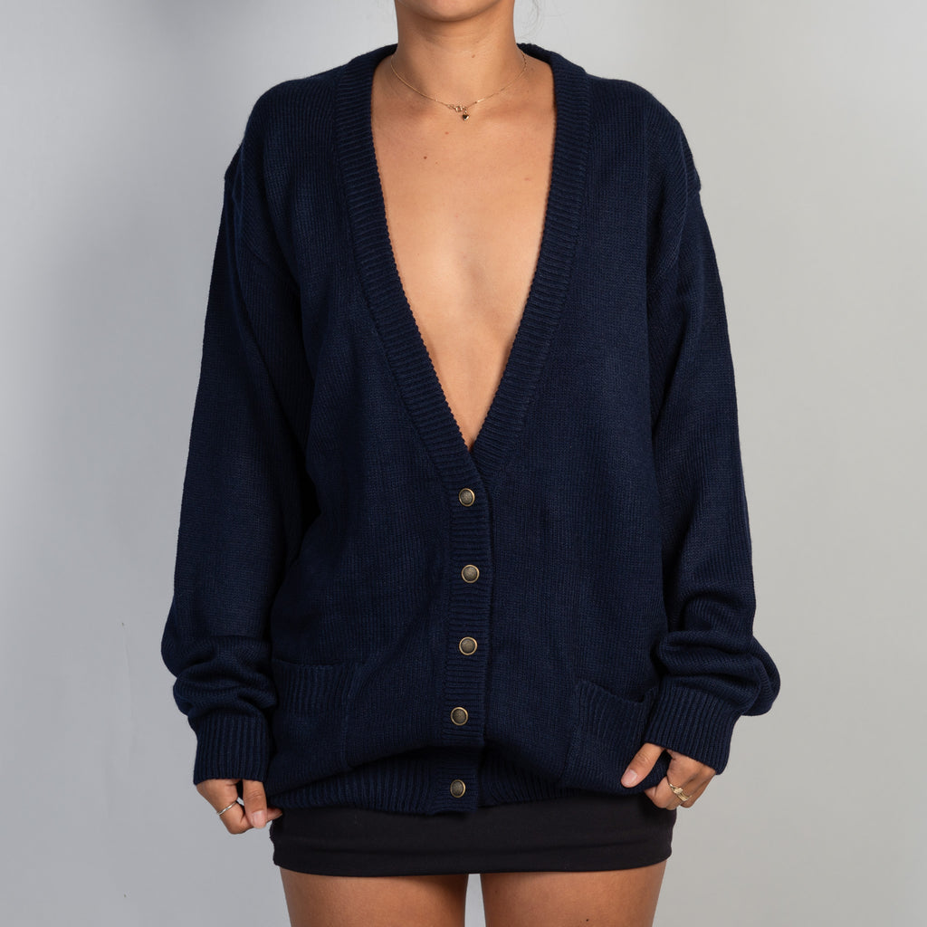 NAVY KNIT CARDIGAN