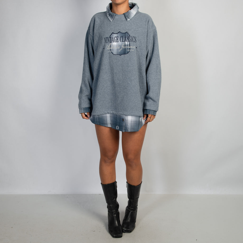 LAYERED FLANNEL SWEATER