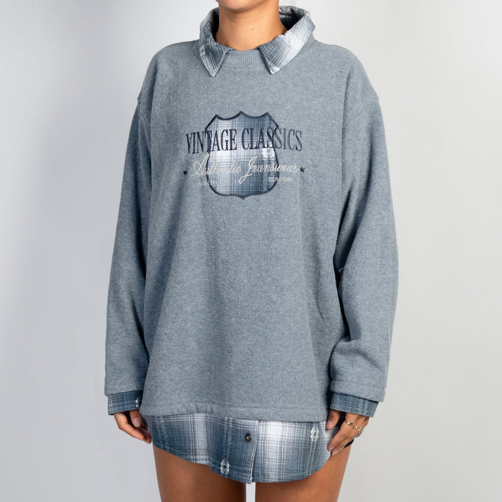 LAYERED FLANNEL SWEATER