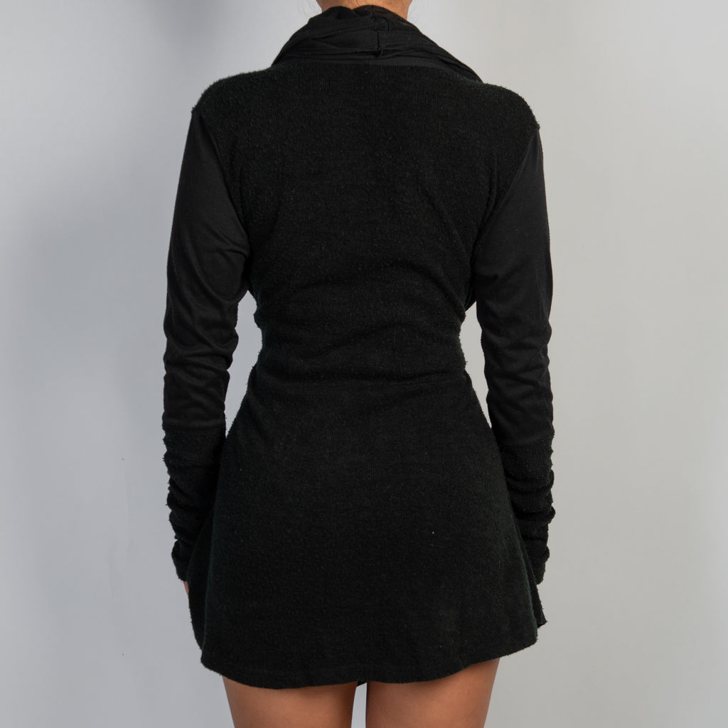 RUFFLE LONGLINE CARDIGAN