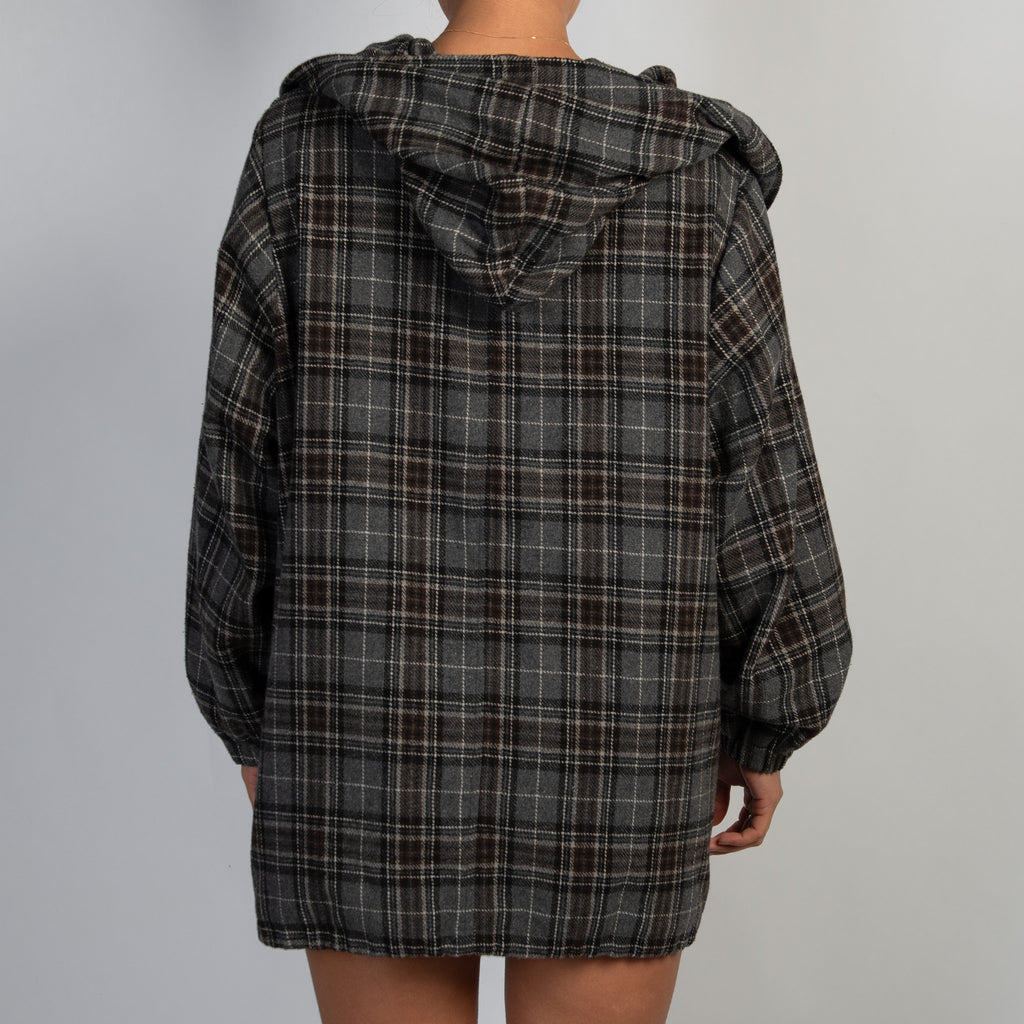 GREY WOOL PLAID JACKET
